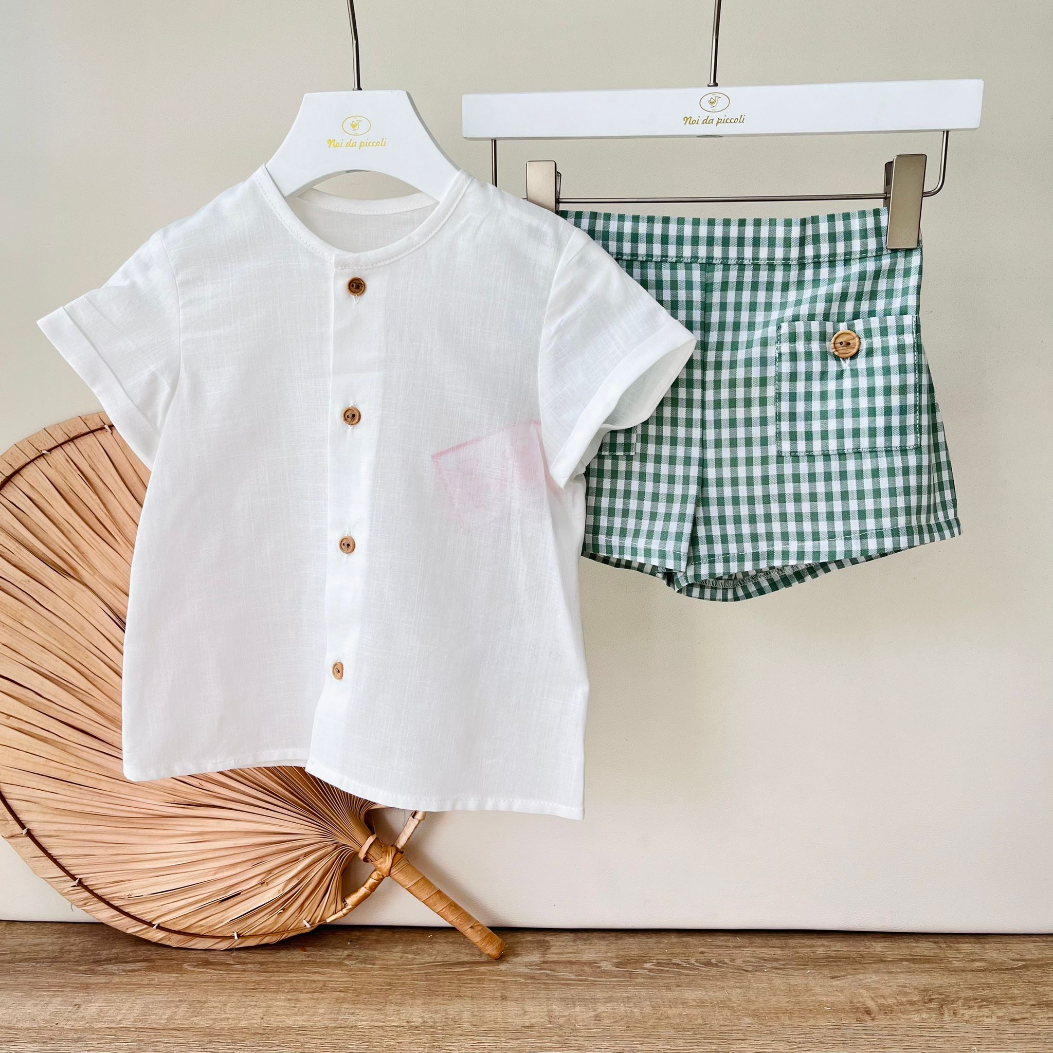 COMPLETO 2 PZ TURIN 100 % COTONE VERDE - Noi da piccoli