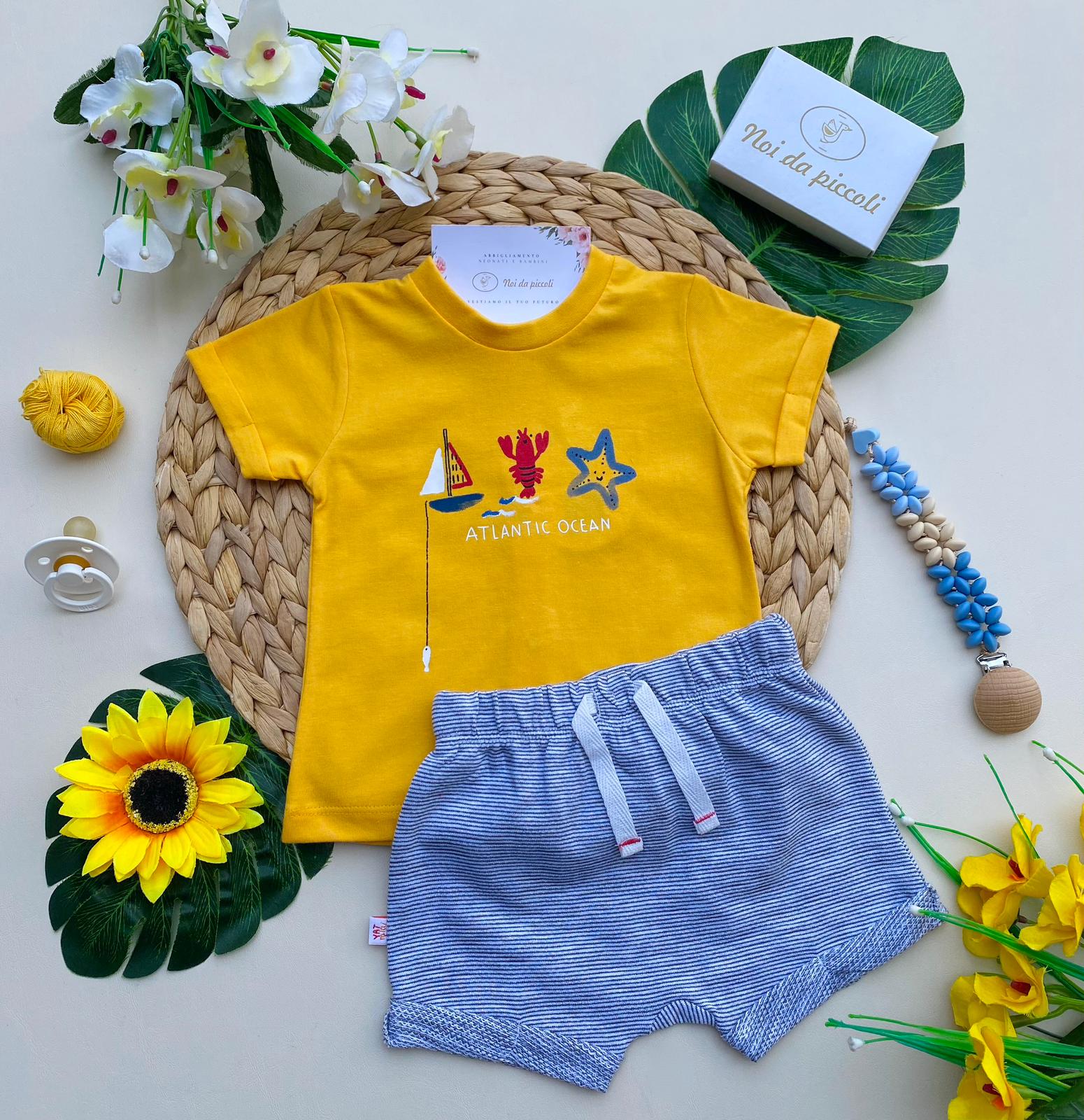 COMPLETO 2PZ 100 % COTONE Arancione - Noi da piccoli