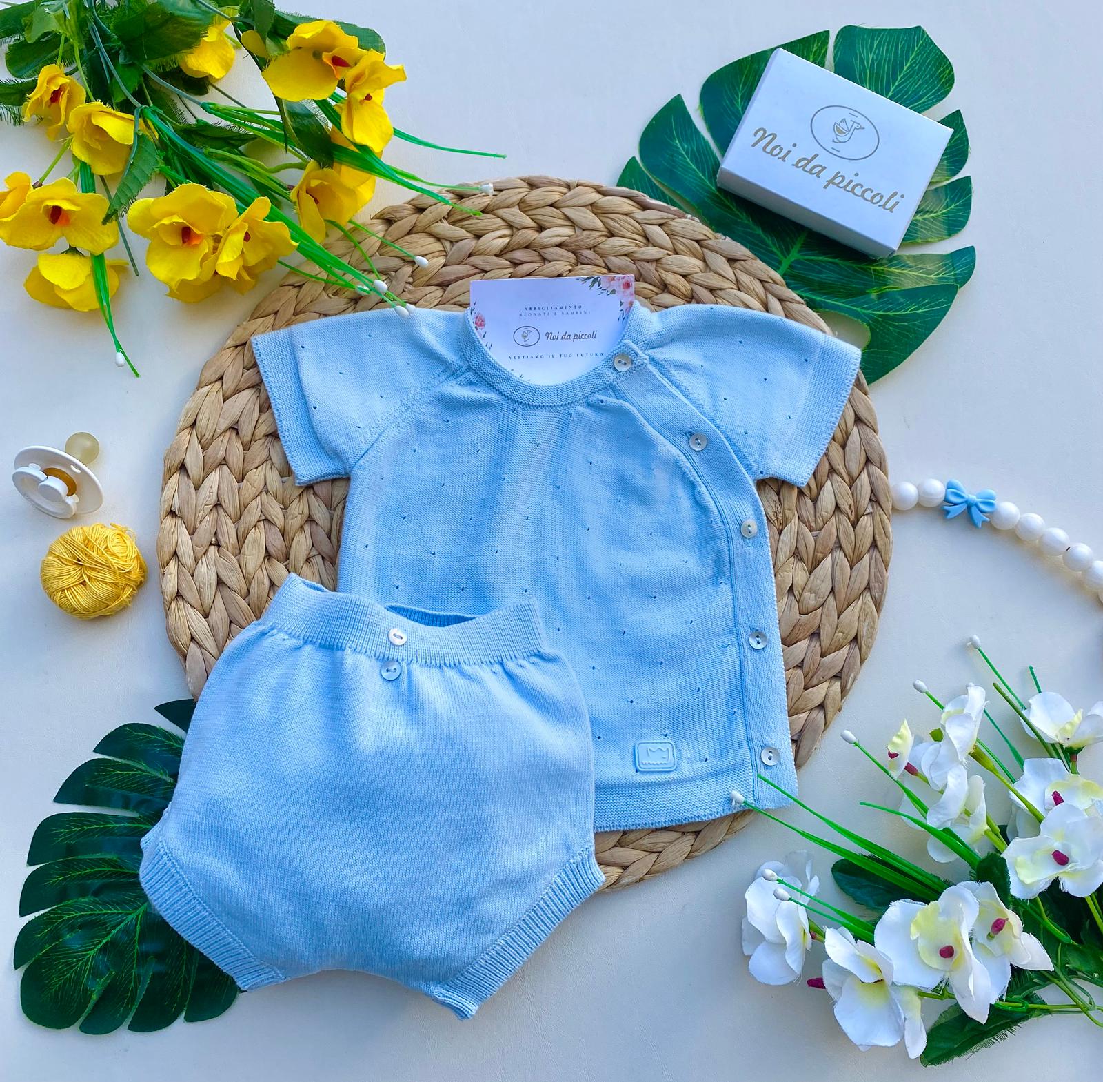 COMPLETO 2PZ 100 % COTONE cielo - Noi da piccoli