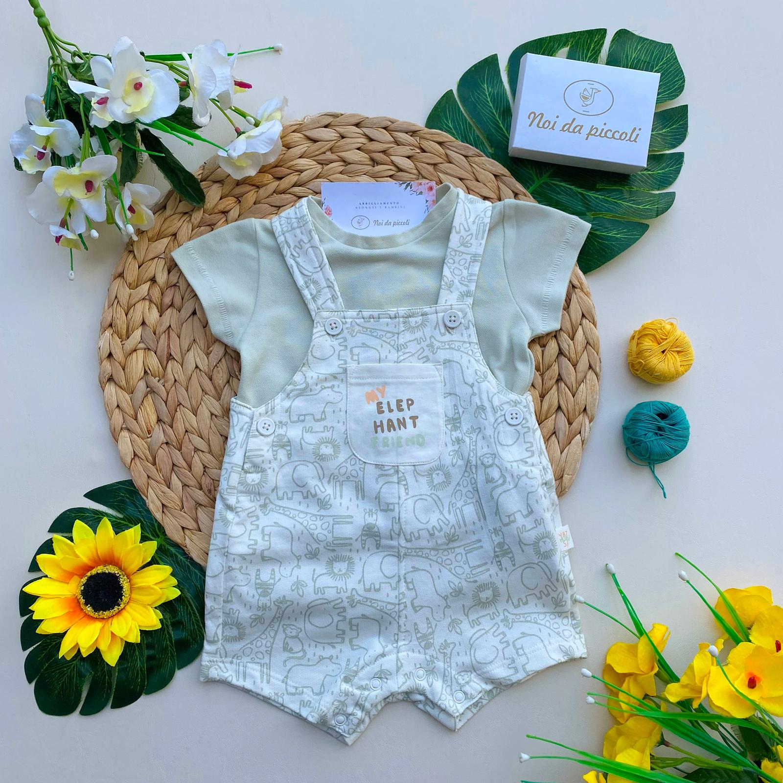 COMPLETO 2PZ 100 % COTONE Verde - Noi da piccoli