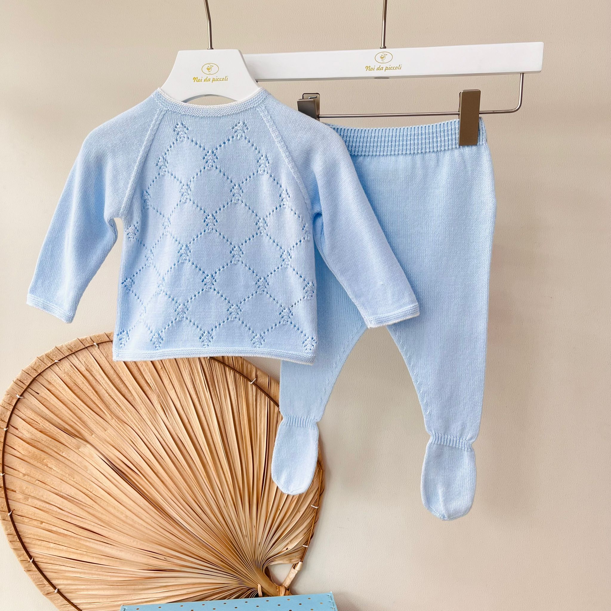 COMPLETO 2PZ 100% FILO DI COTONE CIELO - Noi da piccoli