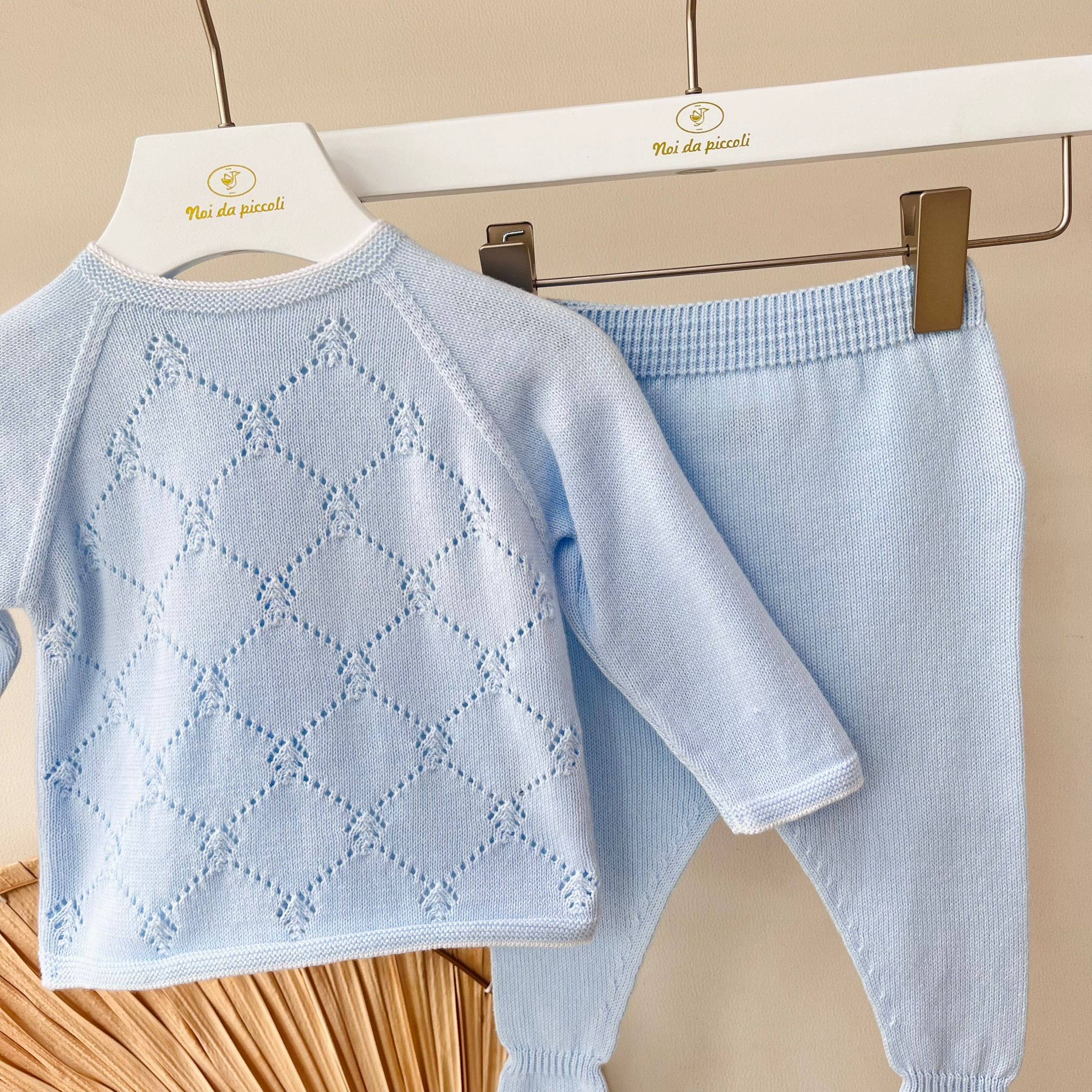 COMPLETO 2PZ 100% FILO DI COTONE CIELO - Noi da piccoli