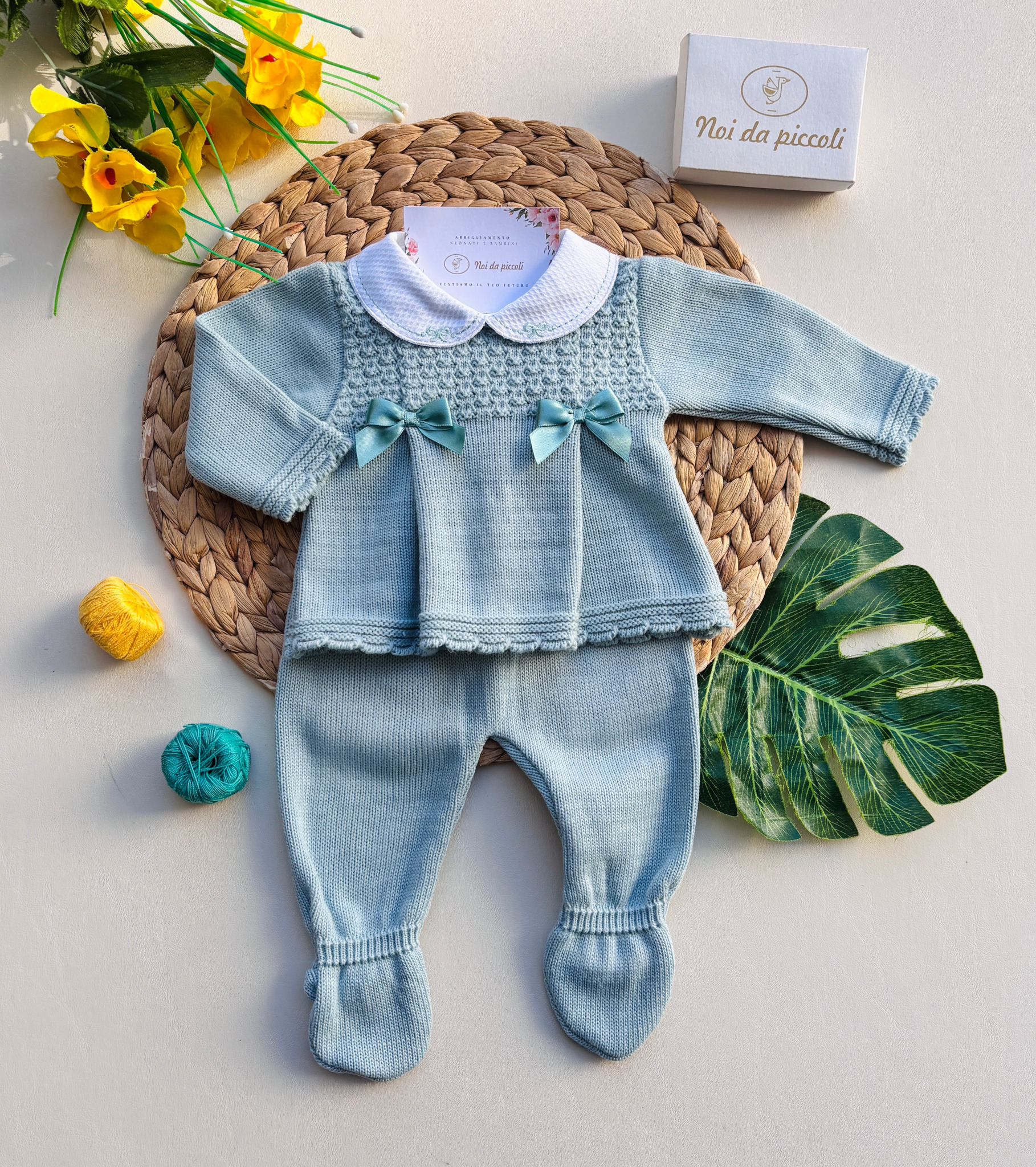 COMPLETO 2PZ ALICIA FILATO CALDO VERDE - Noi da piccoli