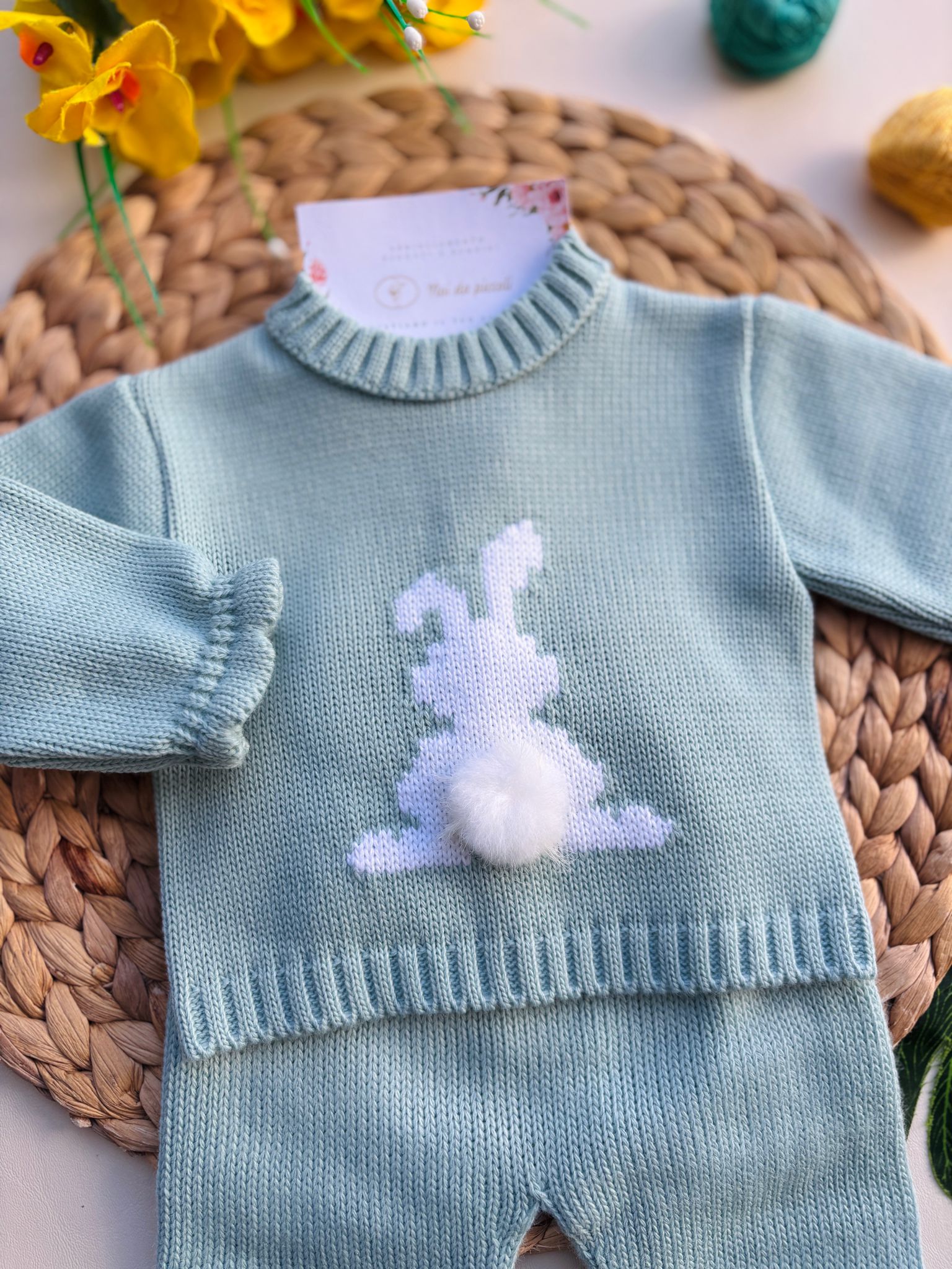 COMPLETO 2PZ BUNNY FILATO CALDO VERDE - Noi da piccoli