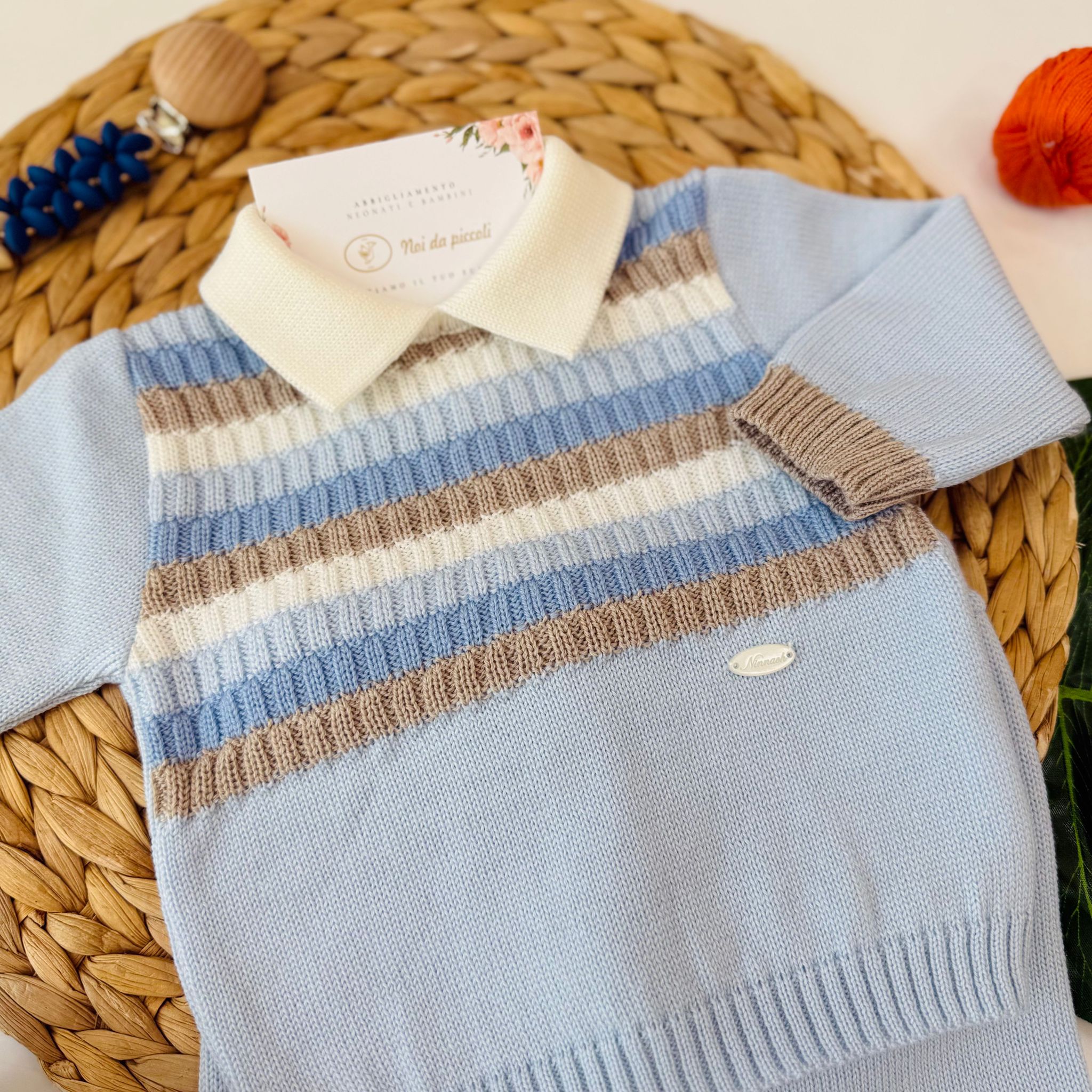 COMPLETO 2PZ CON BABBUCCE MIX DI COLORI - Noi da piccoli