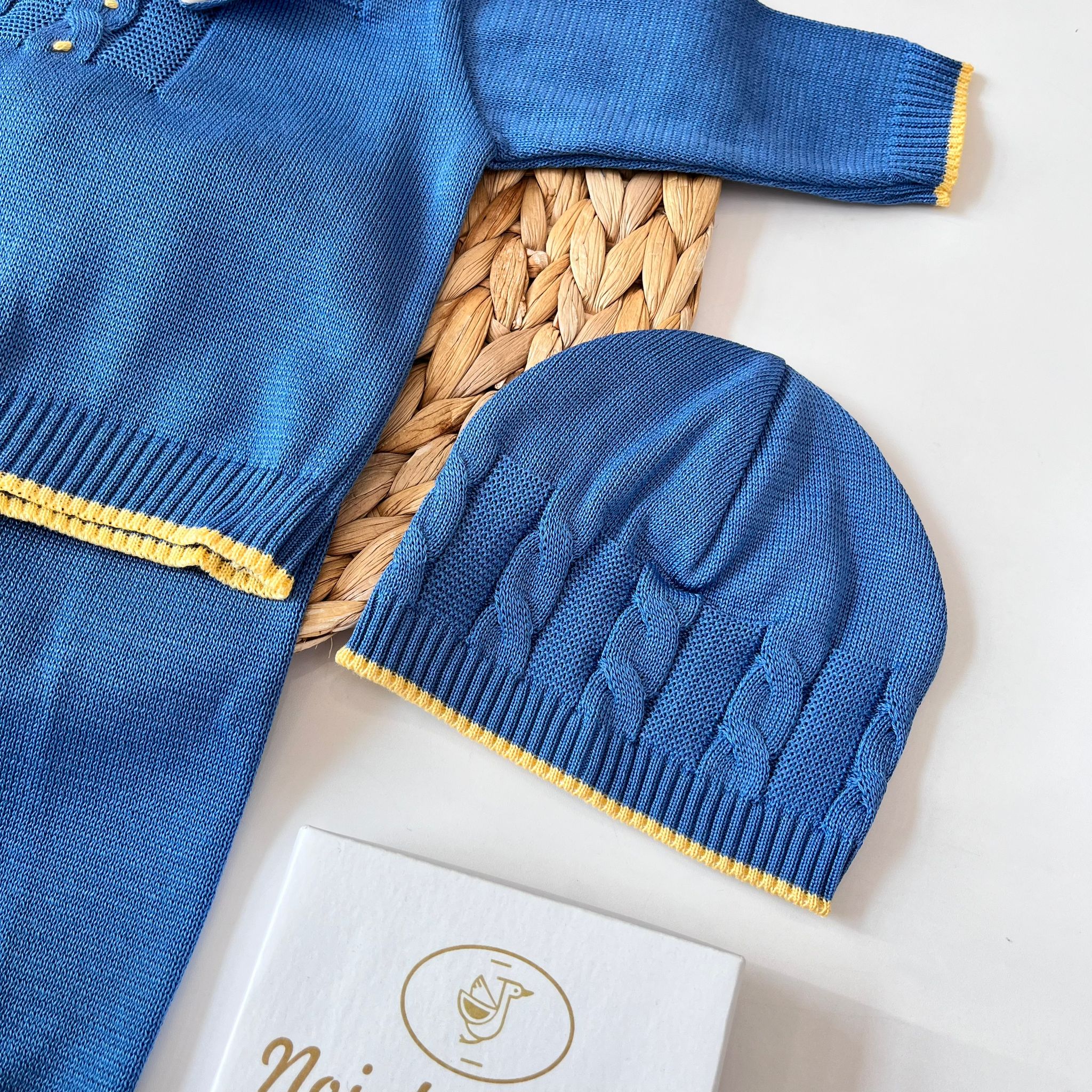 COMPLETO 2PZ CON PARURE 100 % COTONE BLU - Noi da piccoli