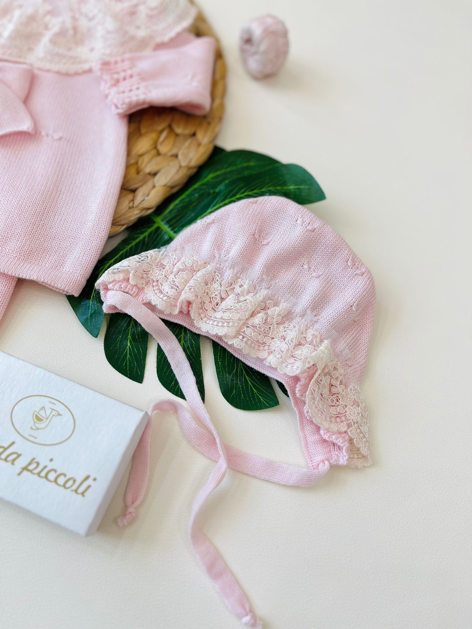 COMPLETO 2PZ CON PARURE 100% LANA ROSA - Noi da piccoli