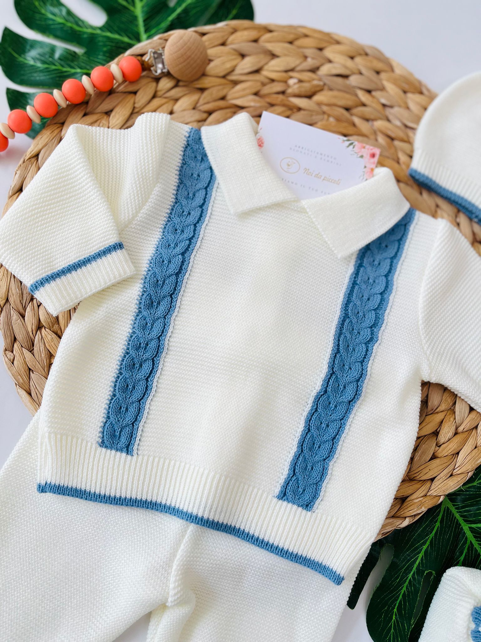 COMPLETO 2PZ CON PARURE FILATO CALDO PANNA AVION - Noi da piccoli