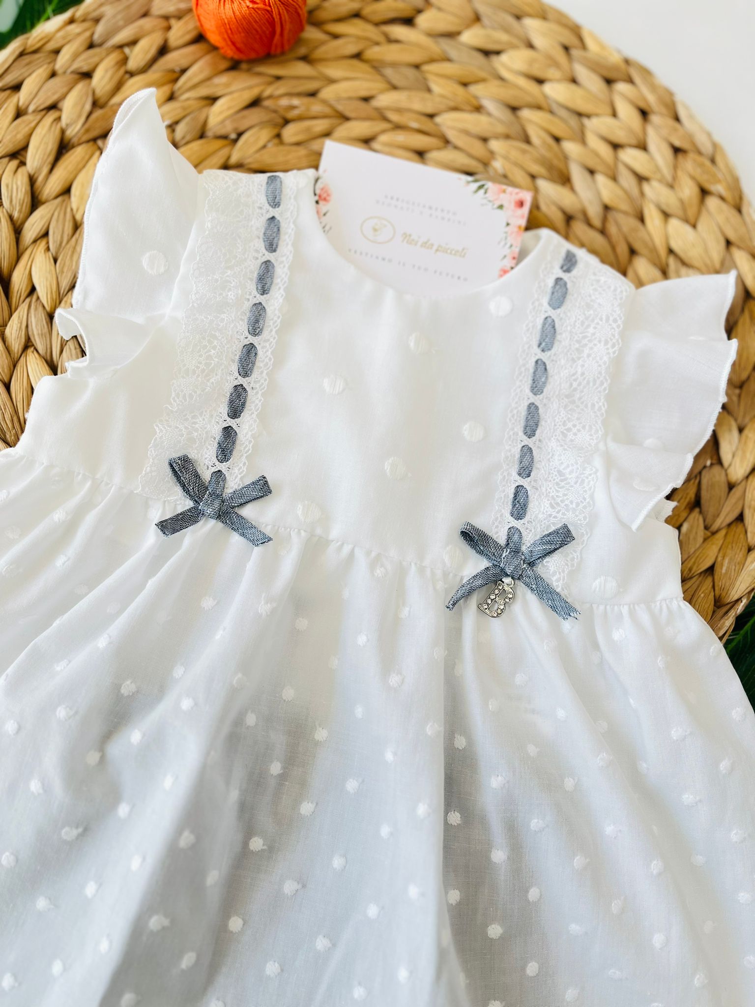 COMPLETO 2PZ COTONE E MUSSOLA BIANCO - Noi da piccoli