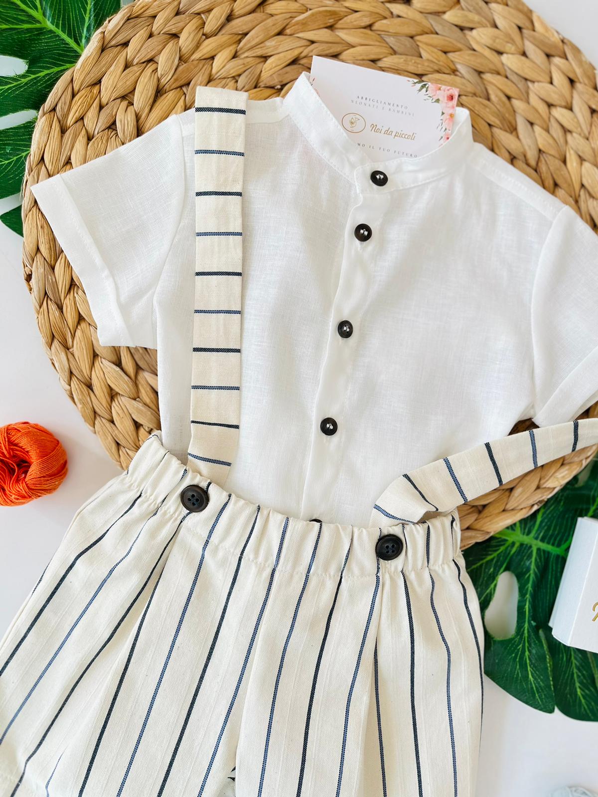 COMPLETO 2PZ COTONE FRESCO BEIGE - Noi da piccoli