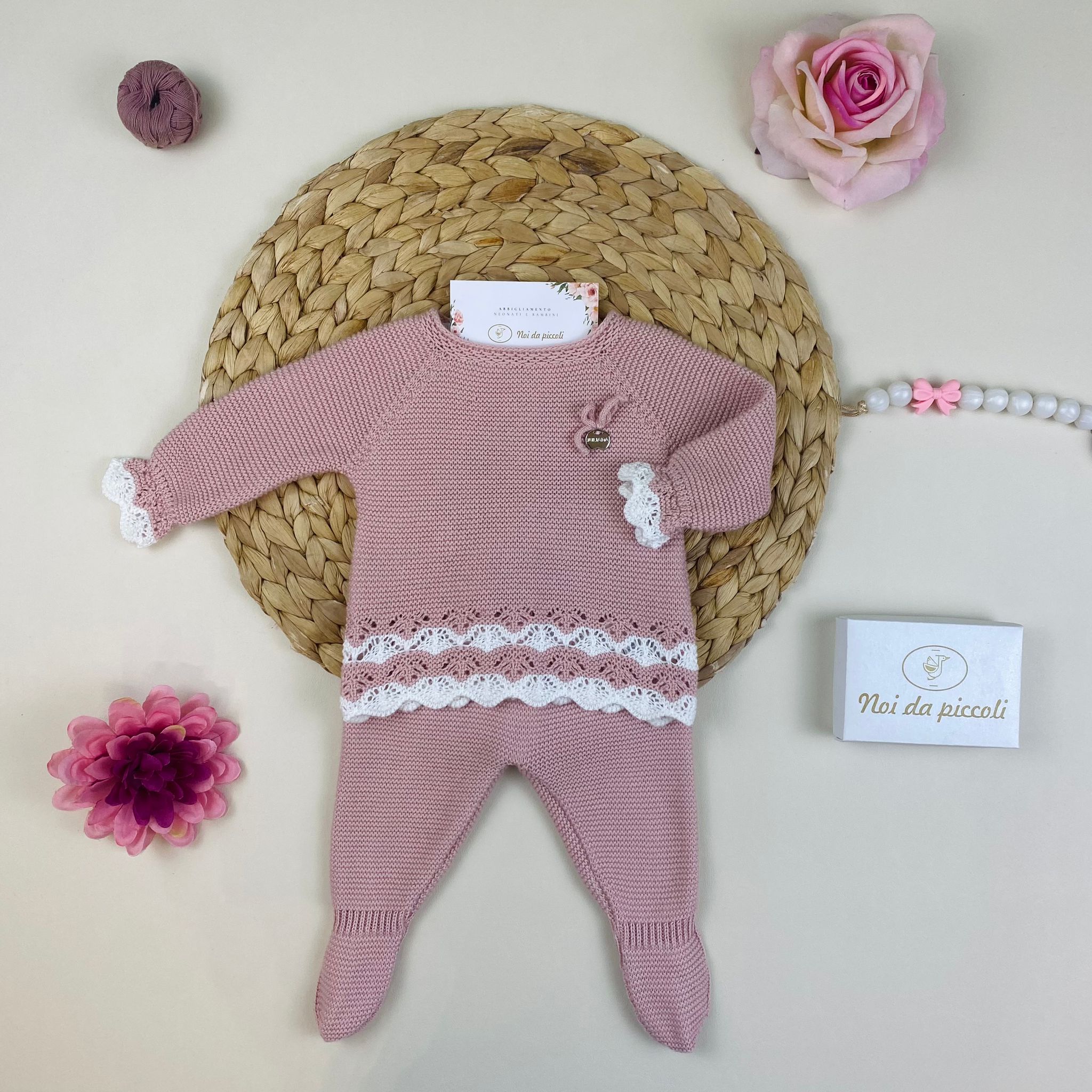 COMPLETO 2PZ Cotone Rosa - Noi da piccoli