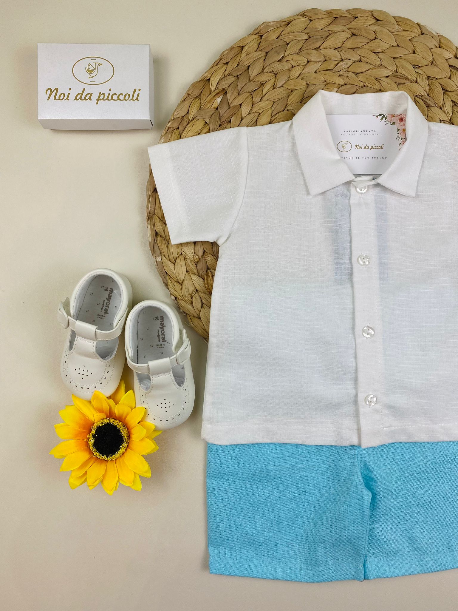 COMPLETO 2PZ Cotone Turchese - Noi da piccoli