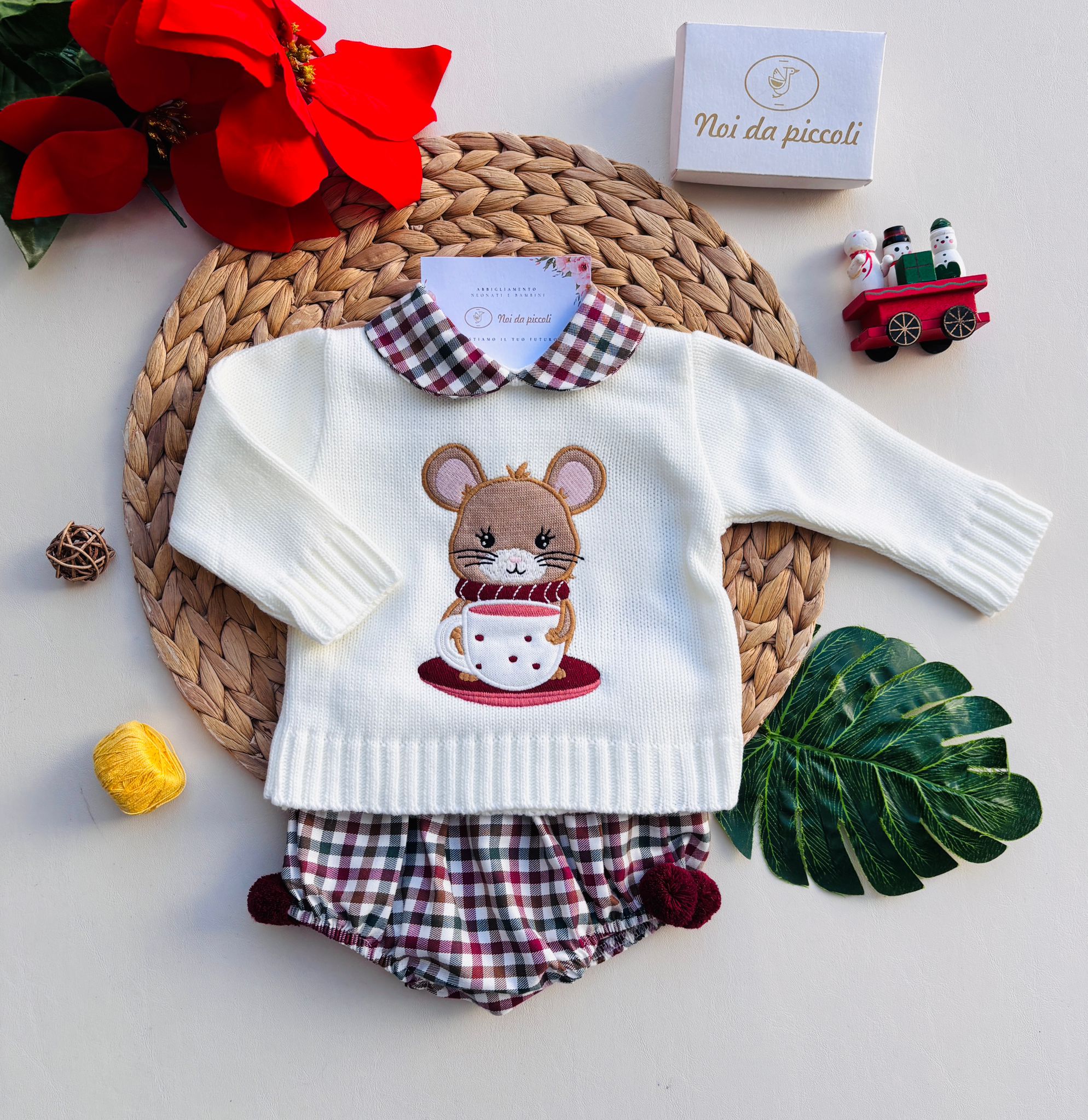 COMPLETO 2PZ DOLCE RATON FILATO CALDO PANNA - Noi da piccoli