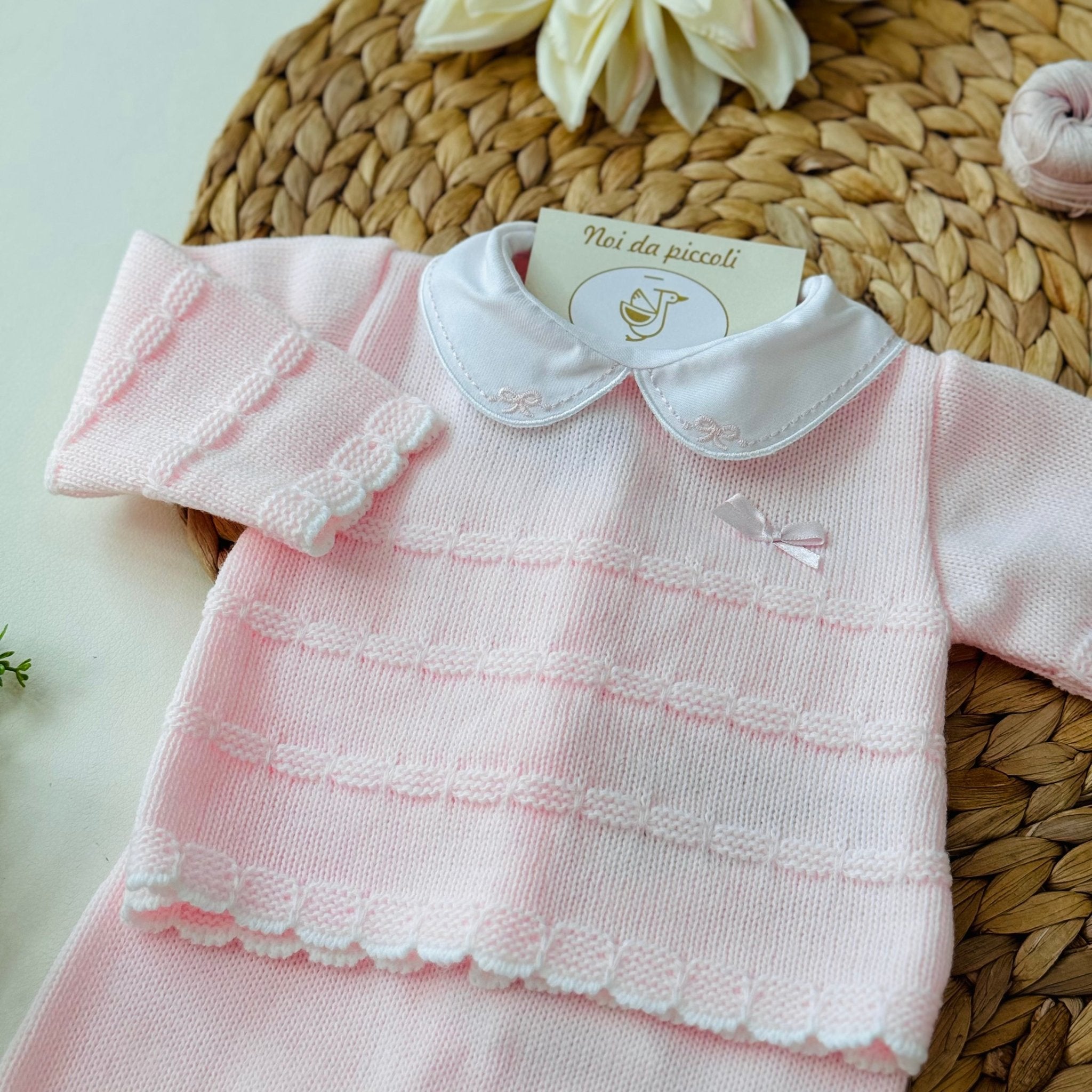 COMPLETO 2PZ FILATO CALDO POLAINA ROSA BABY - Noi da piccoli