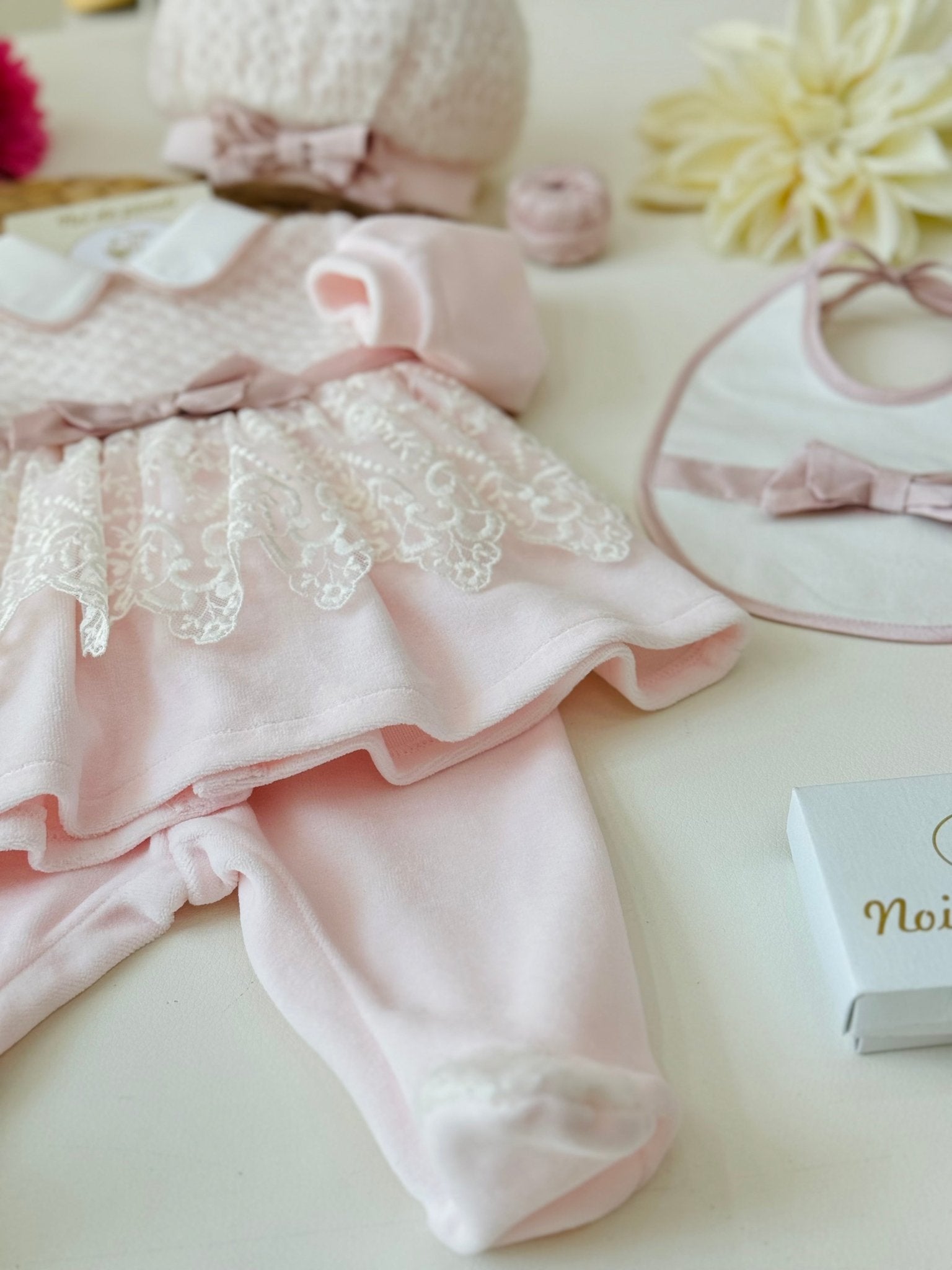 COMPLETO 2PZ IN CINIGLIA ROSA ROMANTICO - Noi da piccoli