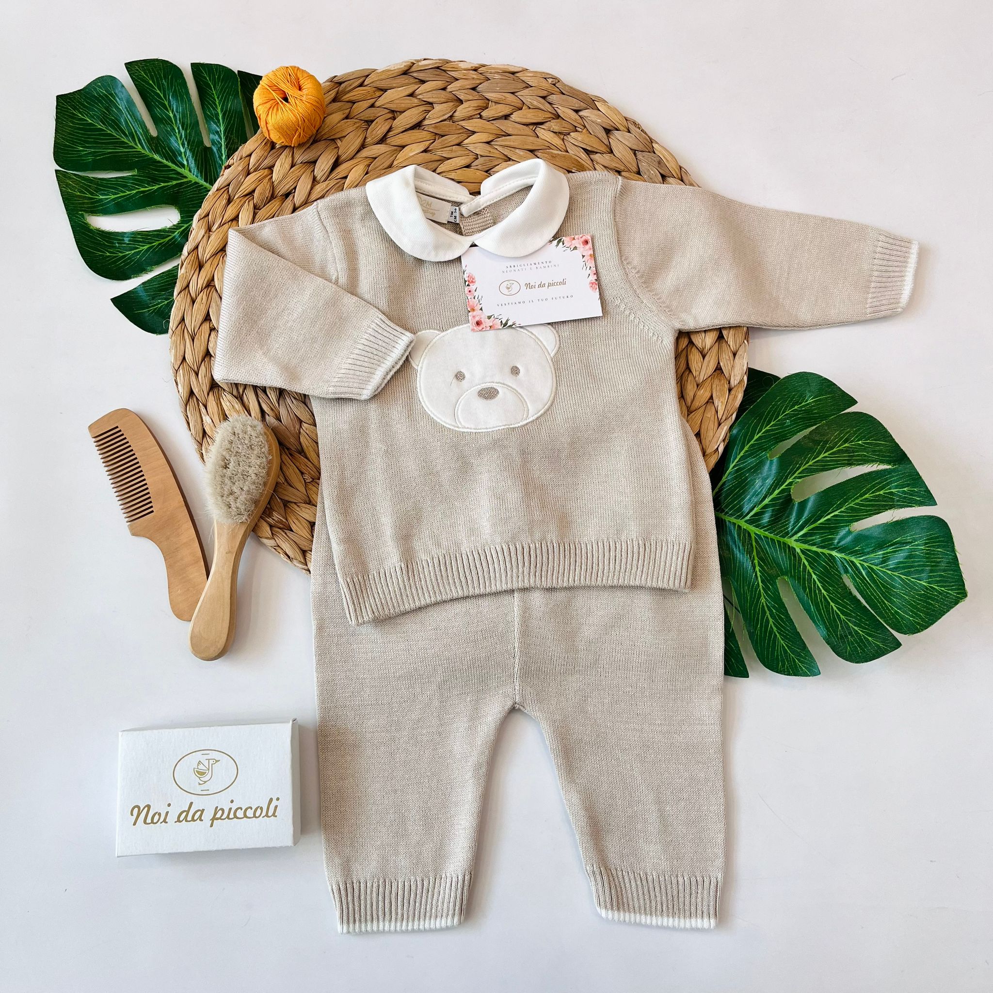 COMPLETO 2PZ IN FILO TORTORA - Noi da piccoli