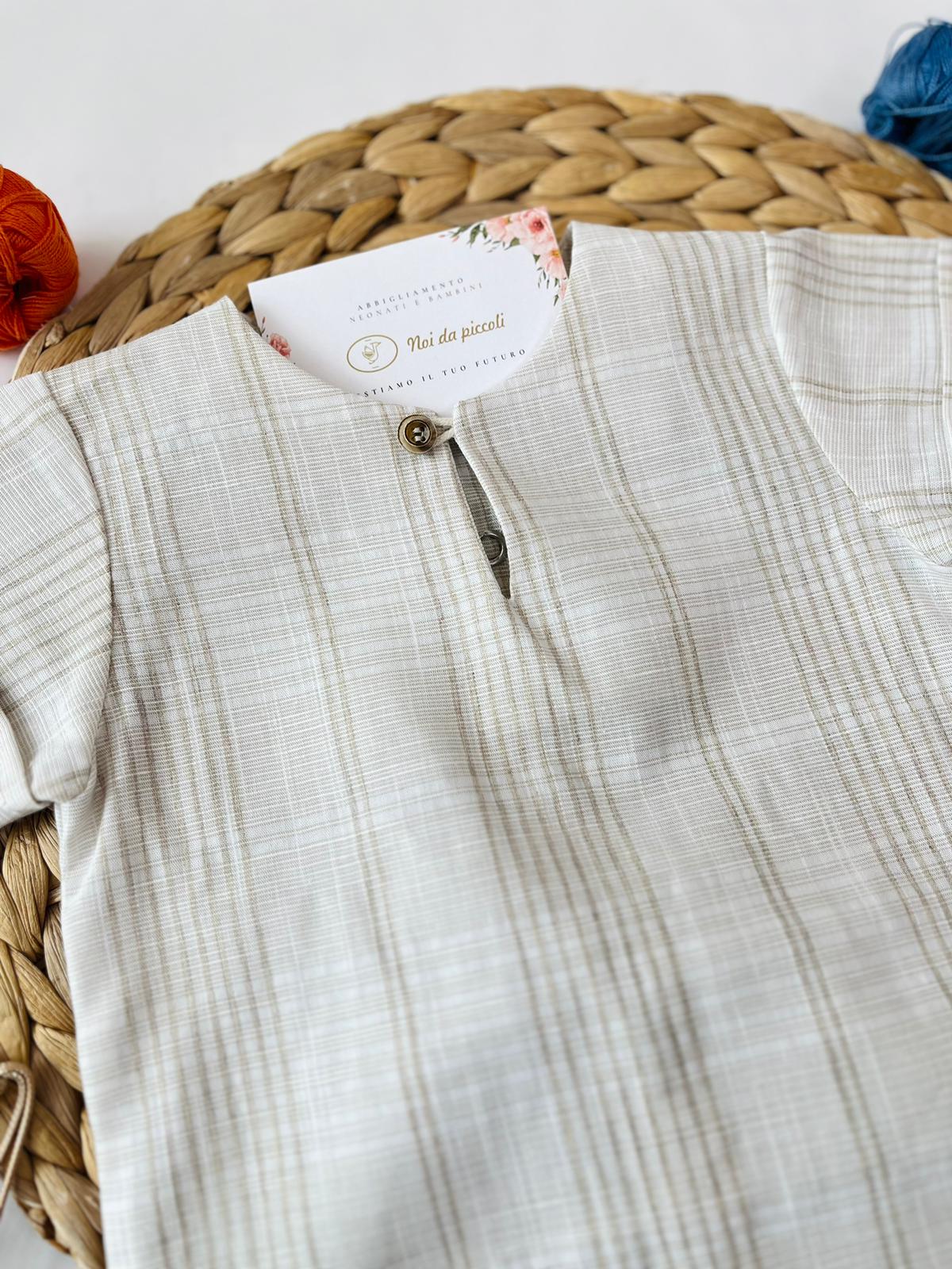 COMPLETO 2PZ MUSSOLA NOCCIOLA - Noi da piccoli