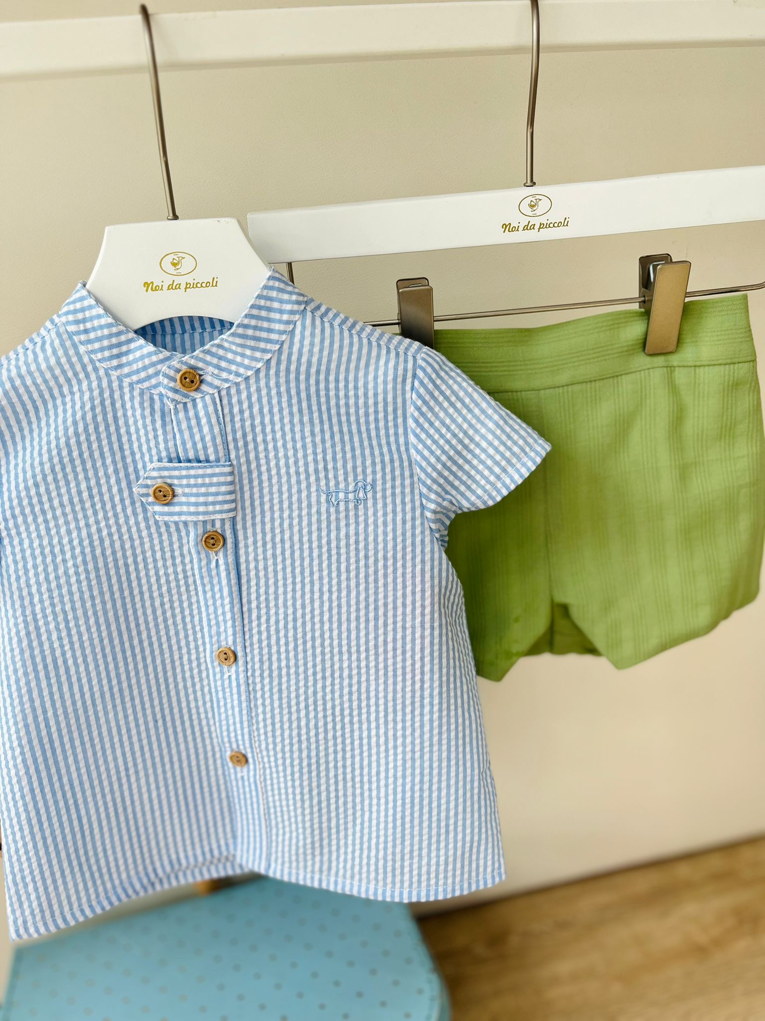 COMPLETO 2PZ PISA 100 % COTONE CIELO - Noi da piccoli