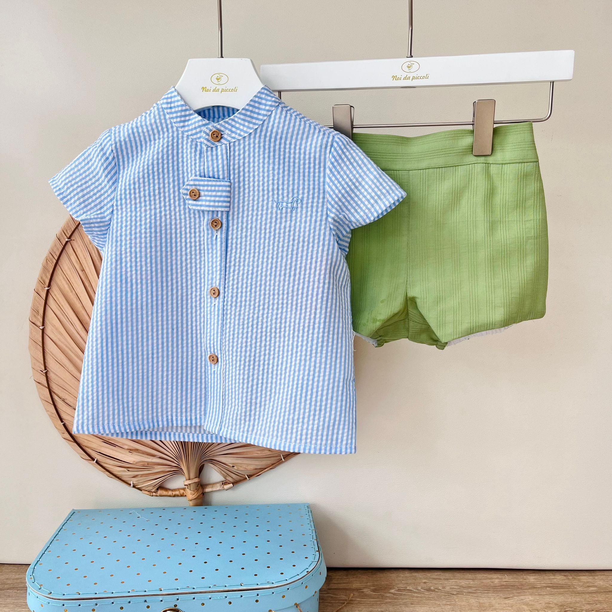 COMPLETO 2PZ PISA 100 % COTONE CIELO - Noi da piccoli