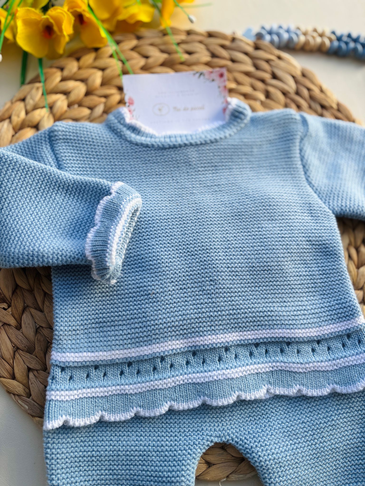 COMPLETO 2PZ POLAINA FILATO CALDO AZULADO - Noi da piccoli