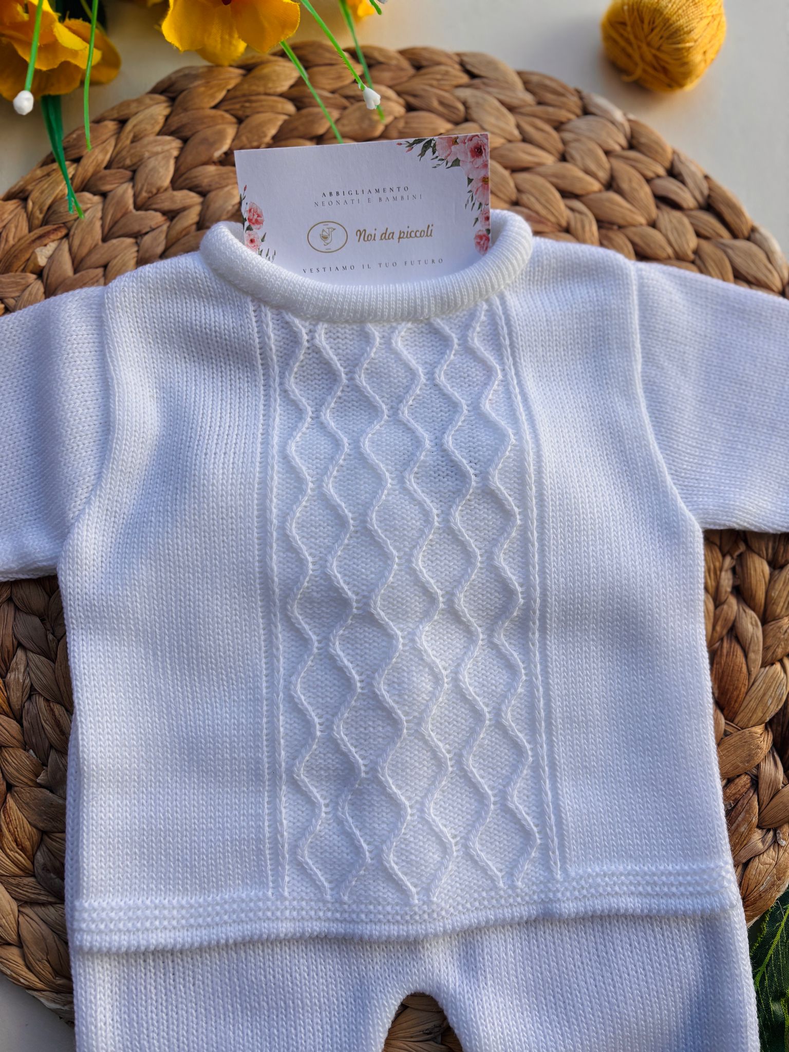 COMPLETO 2PZ WAVES FILATO CALDO BIANCO - Noi da piccoli