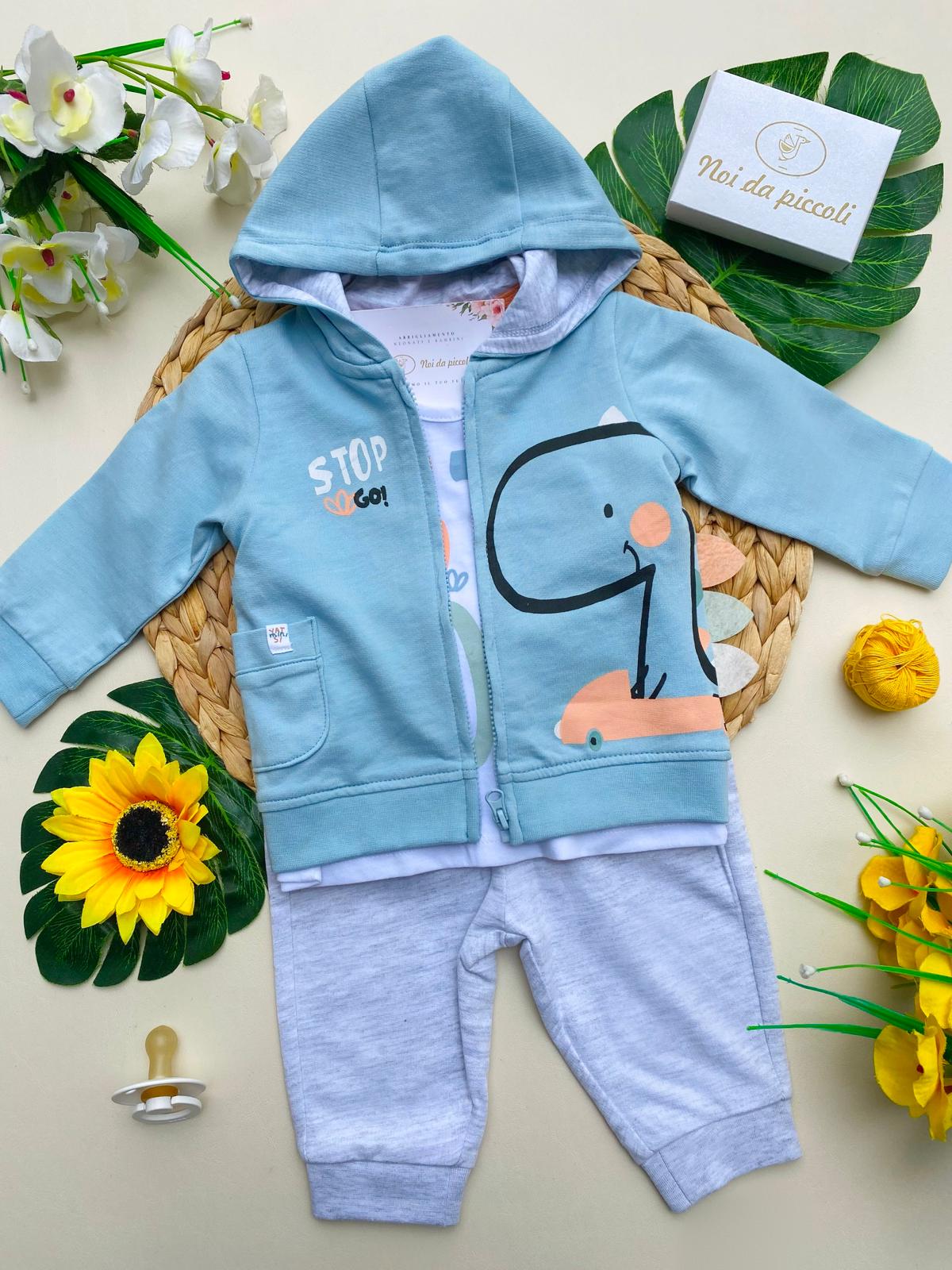 completo 3 pz 100 % COTONE CIELO - Noi da piccoli