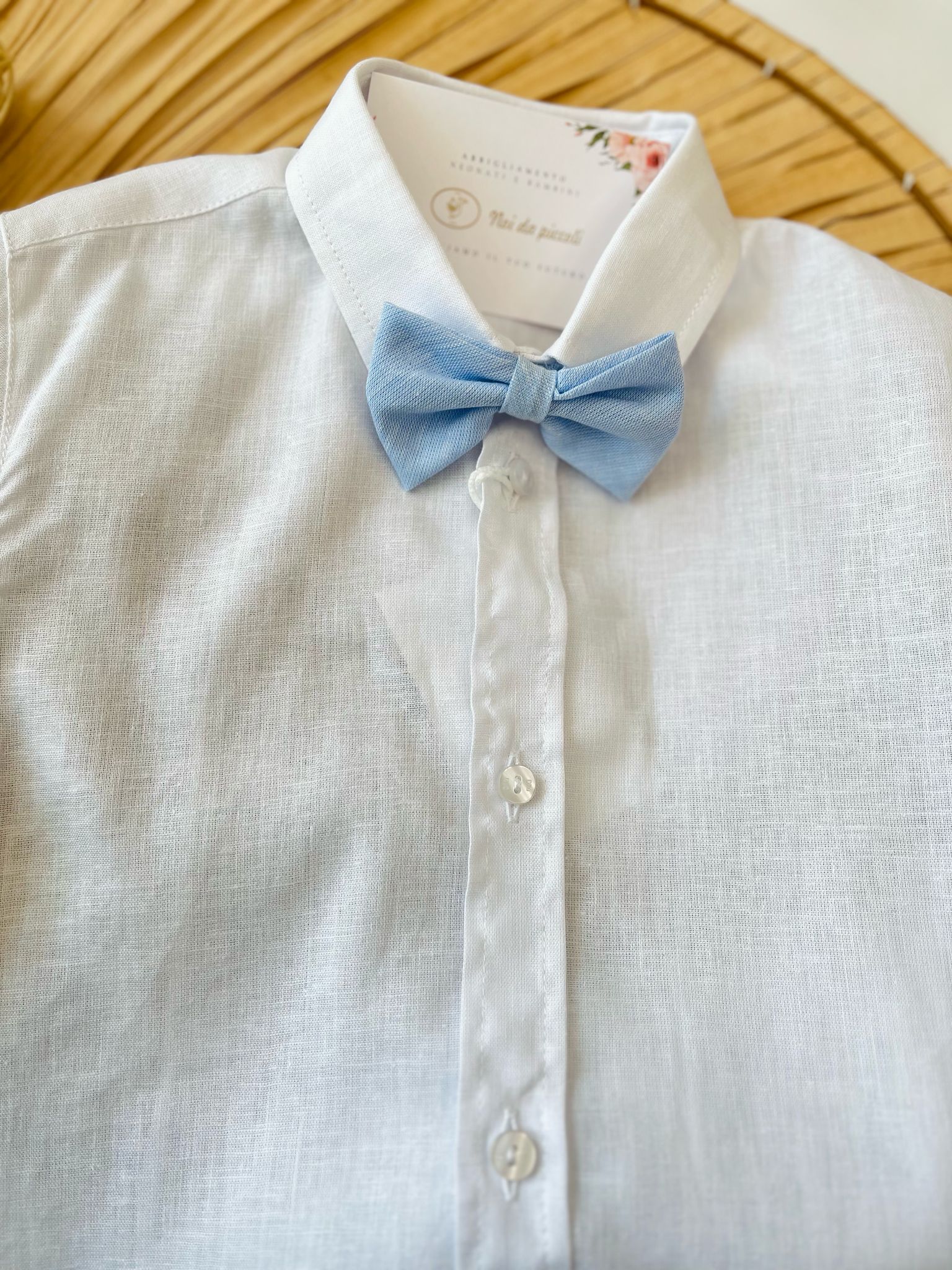 completo 3 pz 100% lino Bianco - Noi da piccoli