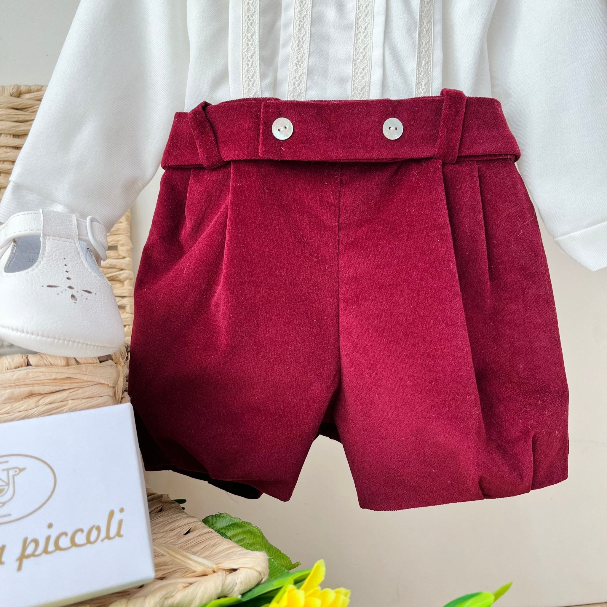 COMPLETO 3 PZ BORDEAUX VELLUTINO - Noi da piccoli