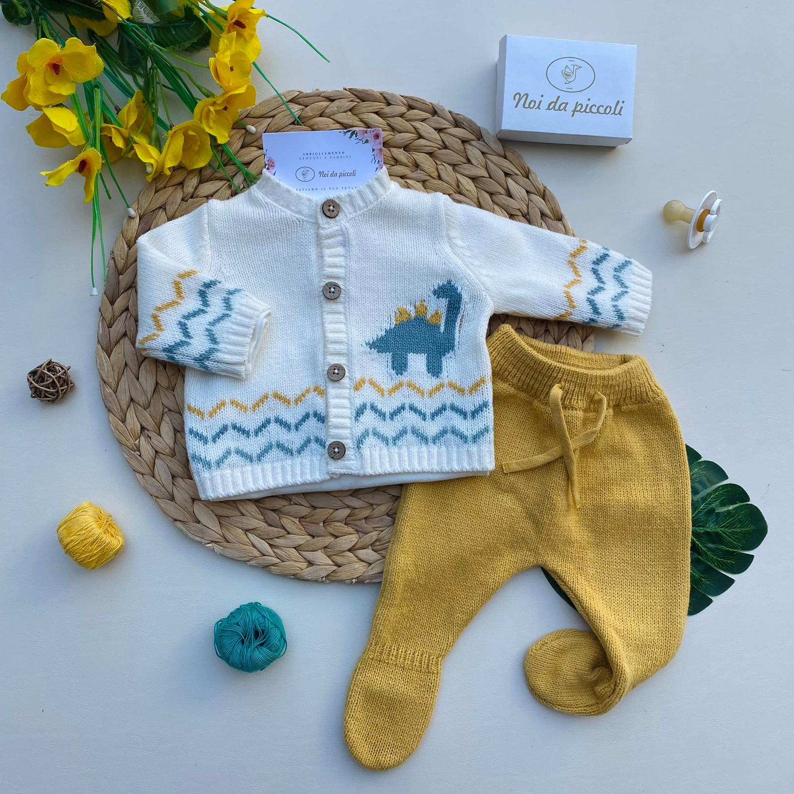 COMPLETO 3 PZ CALDO COTONE FILATO CALDO MANZANILLA - Noi da piccoli