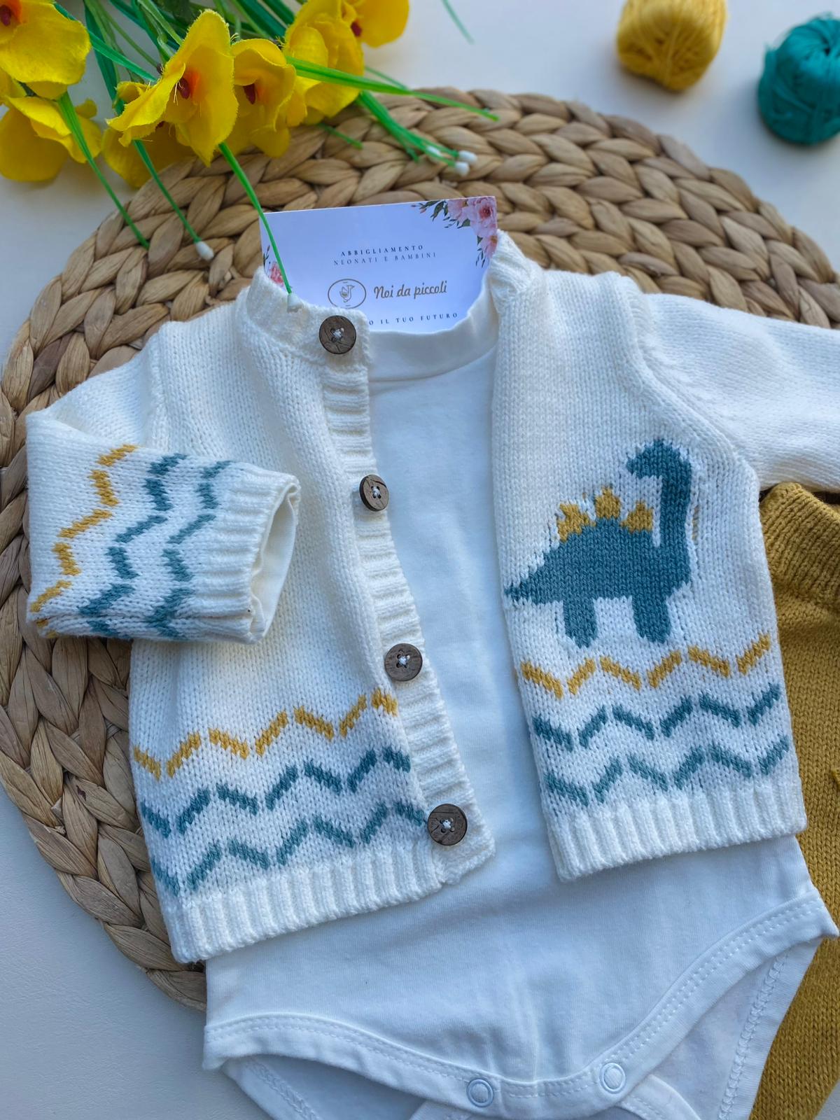 COMPLETO 3 PZ CALDO COTONE FILATO CALDO MANZANILLA - Noi da piccoli