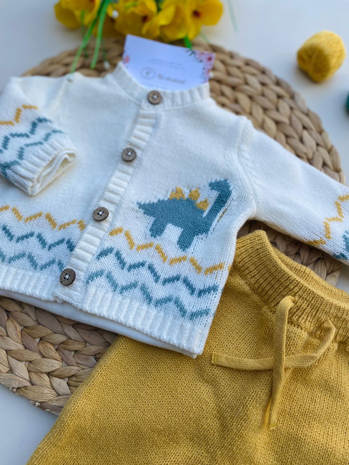 COMPLETO 3 PZ CALDO COTONE FILATO CALDO MANZANILLA - Noi da piccoli