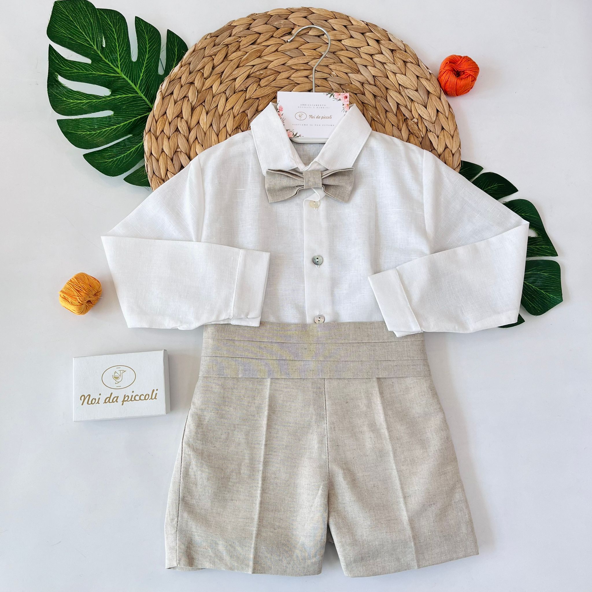 COMPLETO 3 PZ CERIMONIALE BEIGE - Noi da piccoli