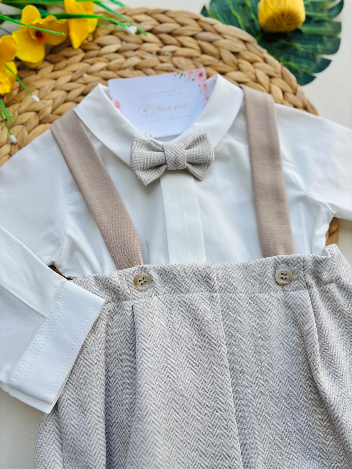 COMPLETO 3 PZ CERIMONIALE BIANCO BEIGE - Noi da piccoli