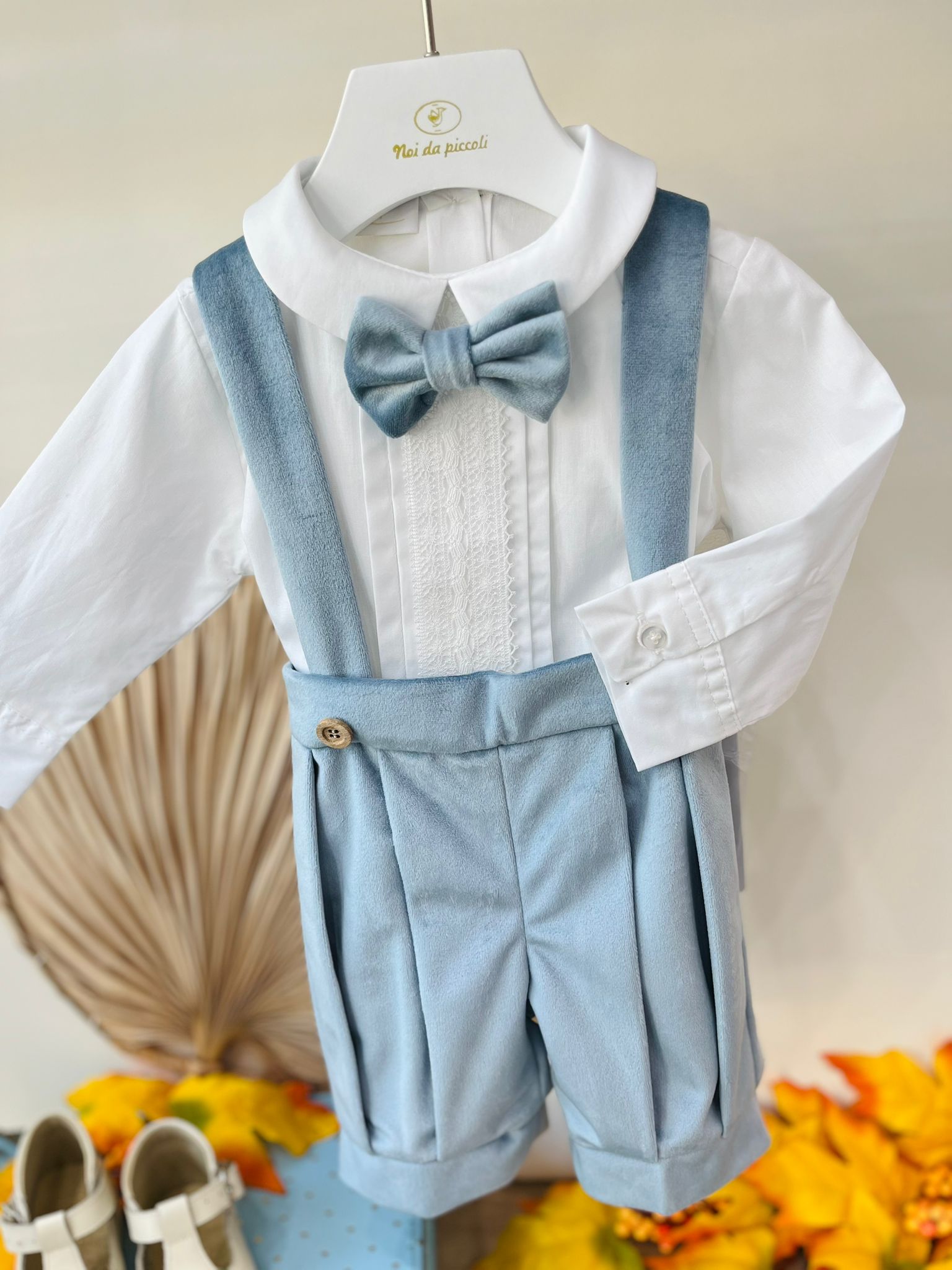 COMPLETO 3 PZ CERIMONIALE Bianco Cielo - Noi da piccoli