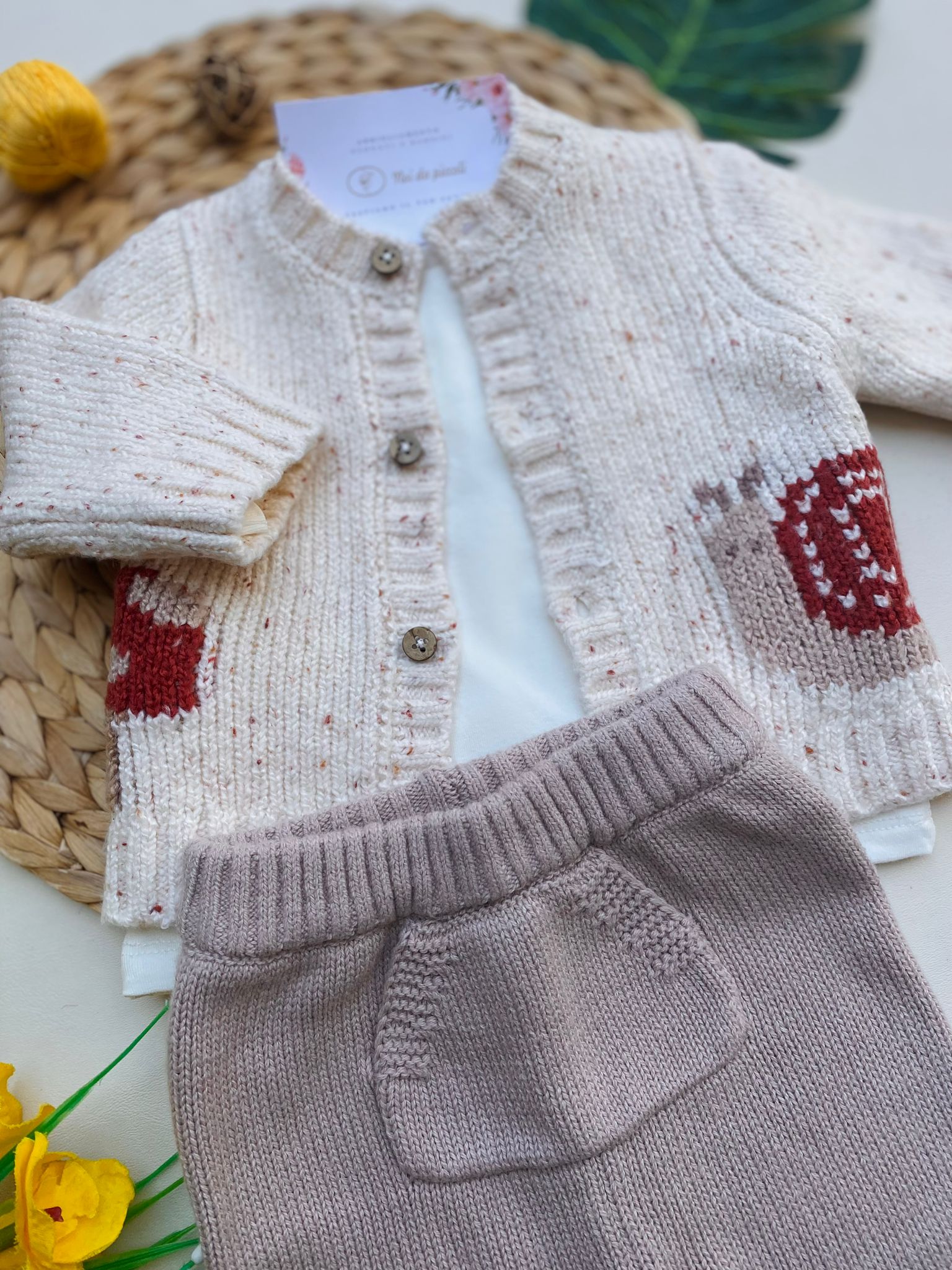 COMPLETO 3 PZ CON BOTTONCINI E DISEGNINI CINIGLIA DUNA VIG - Noi da piccoli