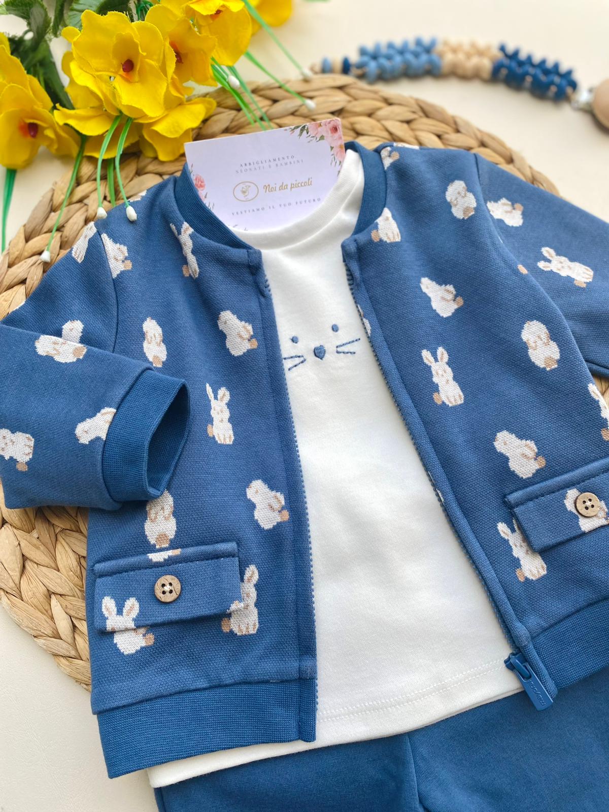 COMPLETO 3 PZ CON CONIGLIETTI CALDO COTONE AVION - Noi da piccoli