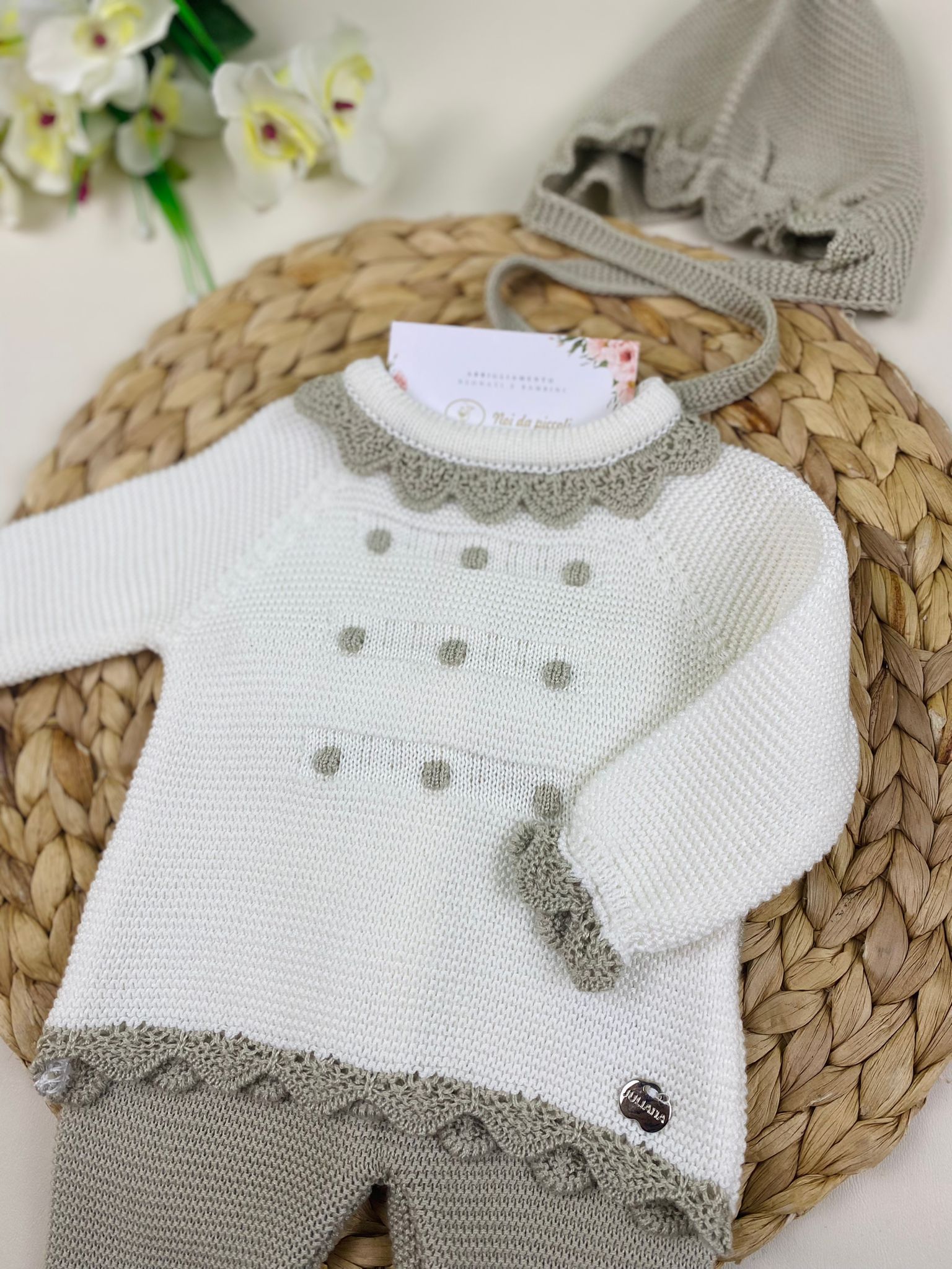 completo 3 pz Cotone Bianco - Noi da piccoli