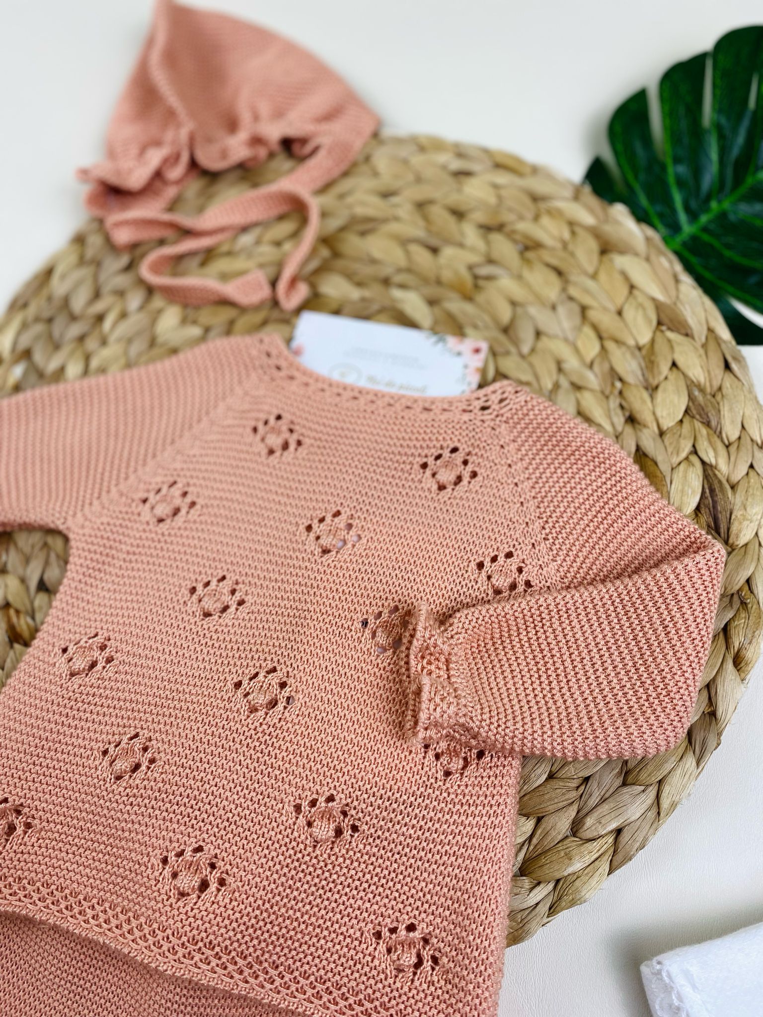 completo 3 pz Cotone corallo - Noi da piccoli