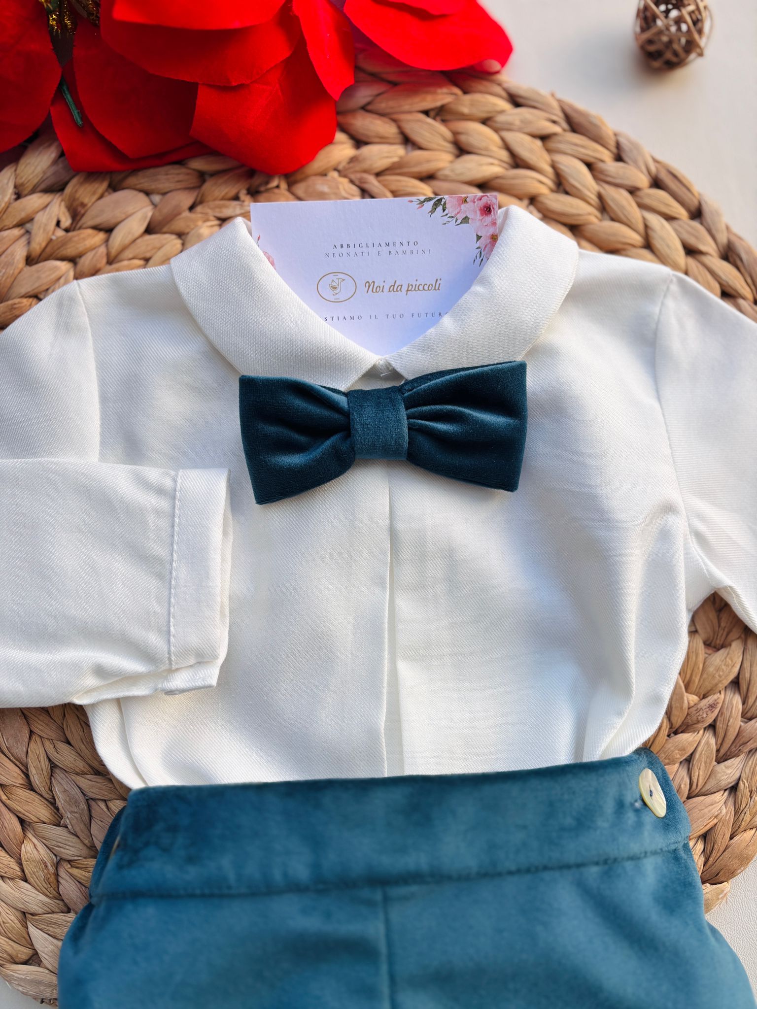 COMPLETO 3 PZ ELEGANTE IN VELLUTINO OTTANIO - Noi da piccoli