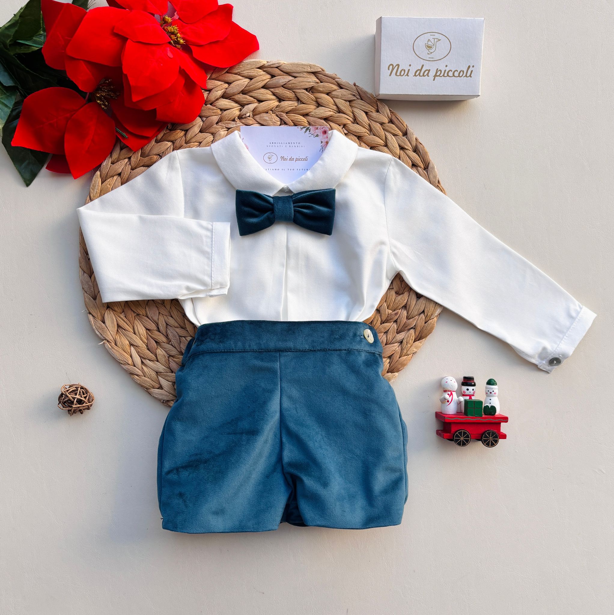 COMPLETO 3 PZ ELEGANTE IN VELLUTINO OTTANIO - Noi da piccoli