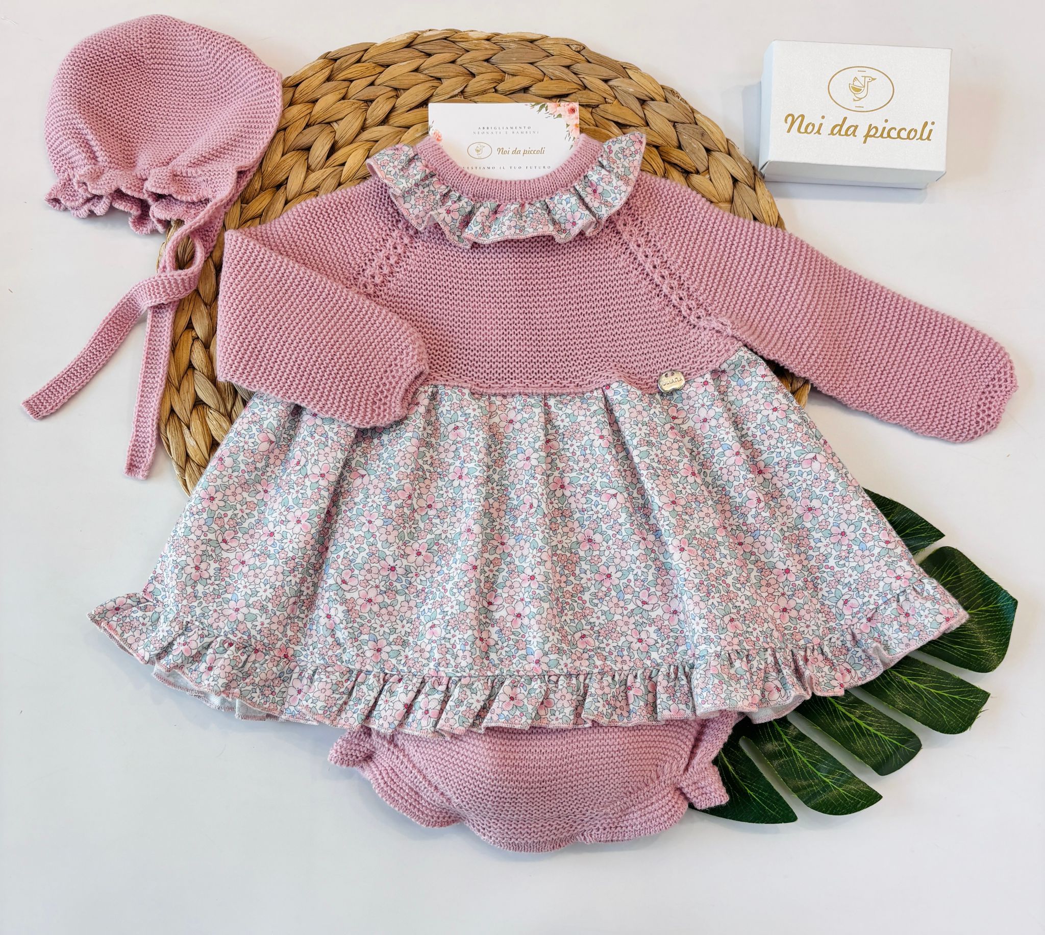 completo 3 pz FILATO CALDO ROSA - Noi da piccoli