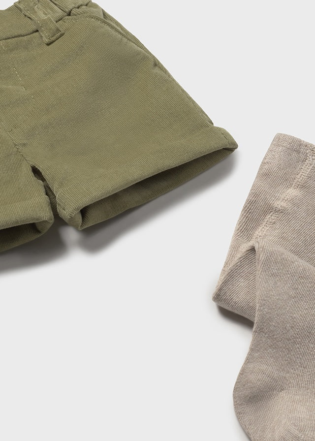COMPLETO 3 PZ IM FILATO CALDO BEIGE VERDE - Noi da piccoli