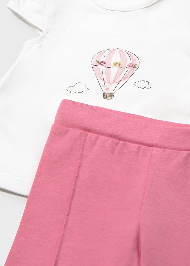 COMPLETO 3 PZ IN COTONE FLOREALE ROSA - Noi da piccoli