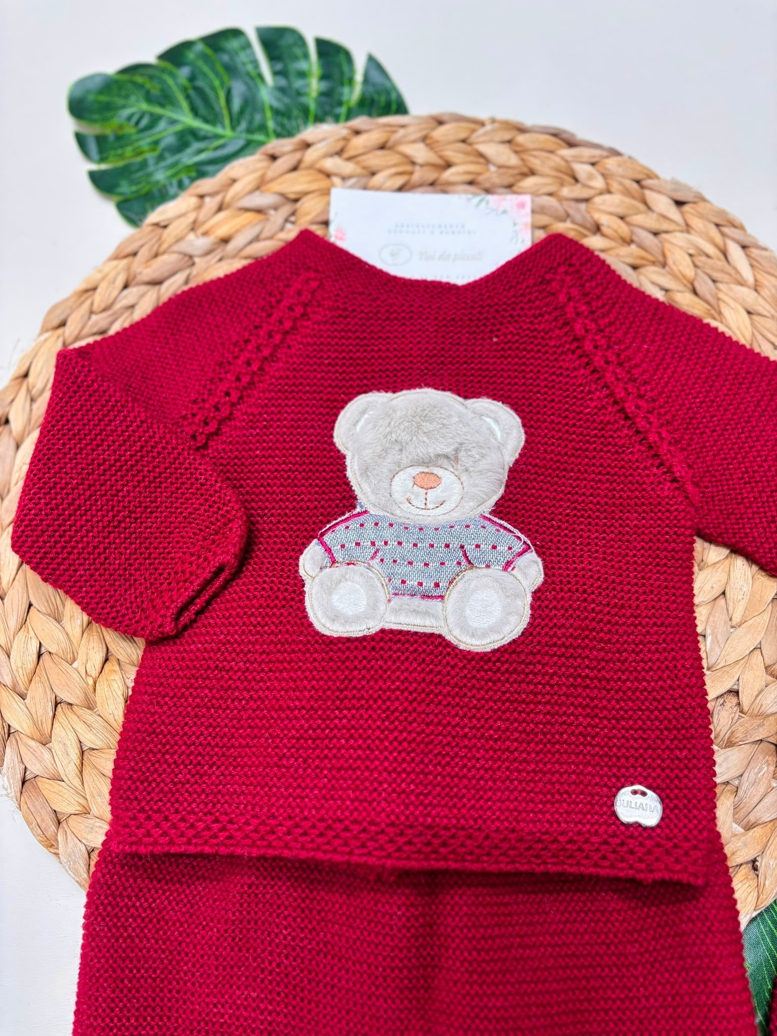 completo 3 pz MISTO LANA BORDEAUX - Noi da piccoli