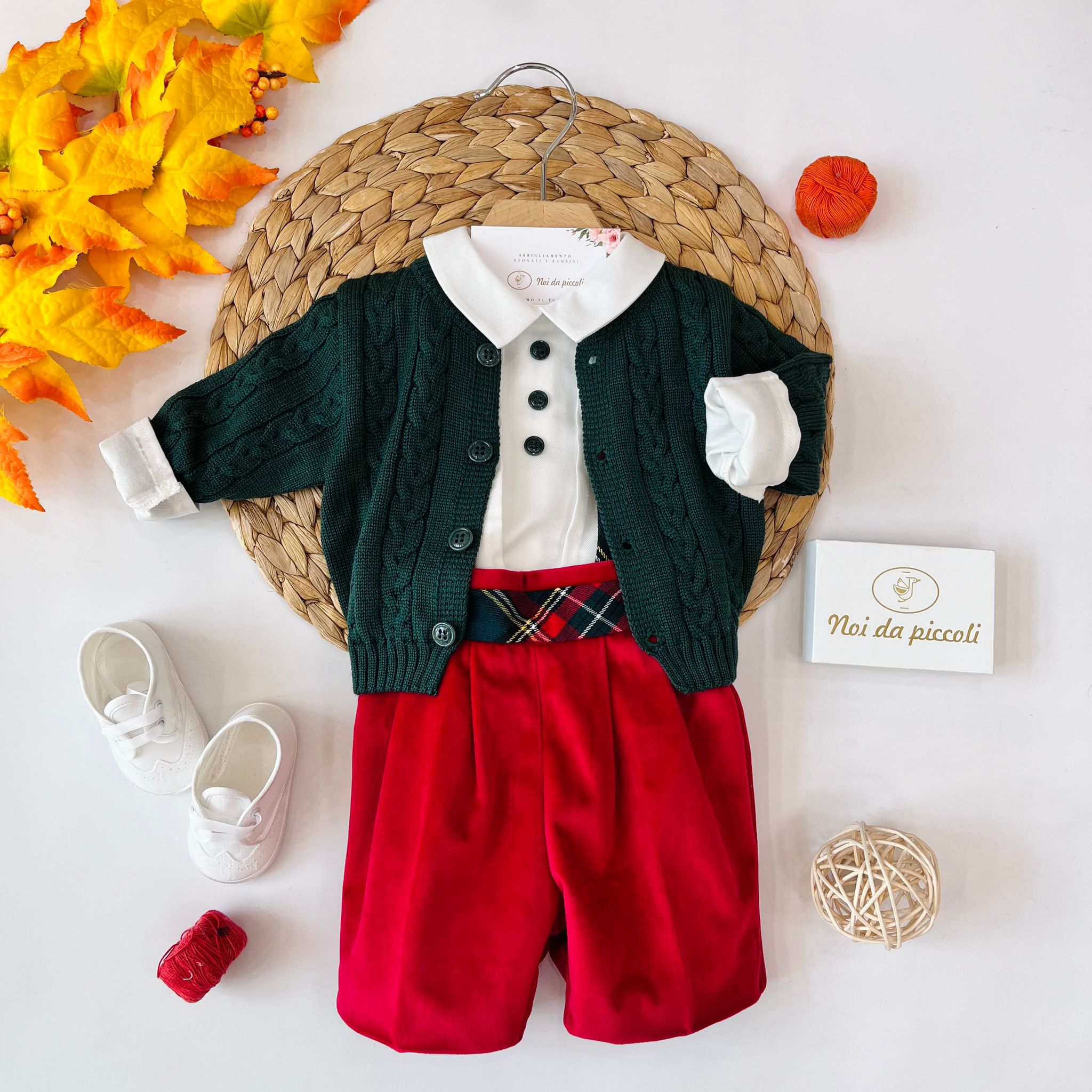 COMPLETO 3 PZ NATALE VERDE E ROSSO - Noi da piccoli