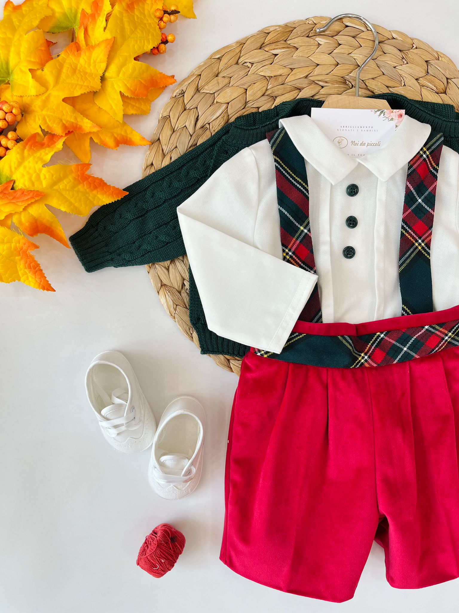 COMPLETO 3 PZ NATALE VERDE E ROSSO - Noi da piccoli