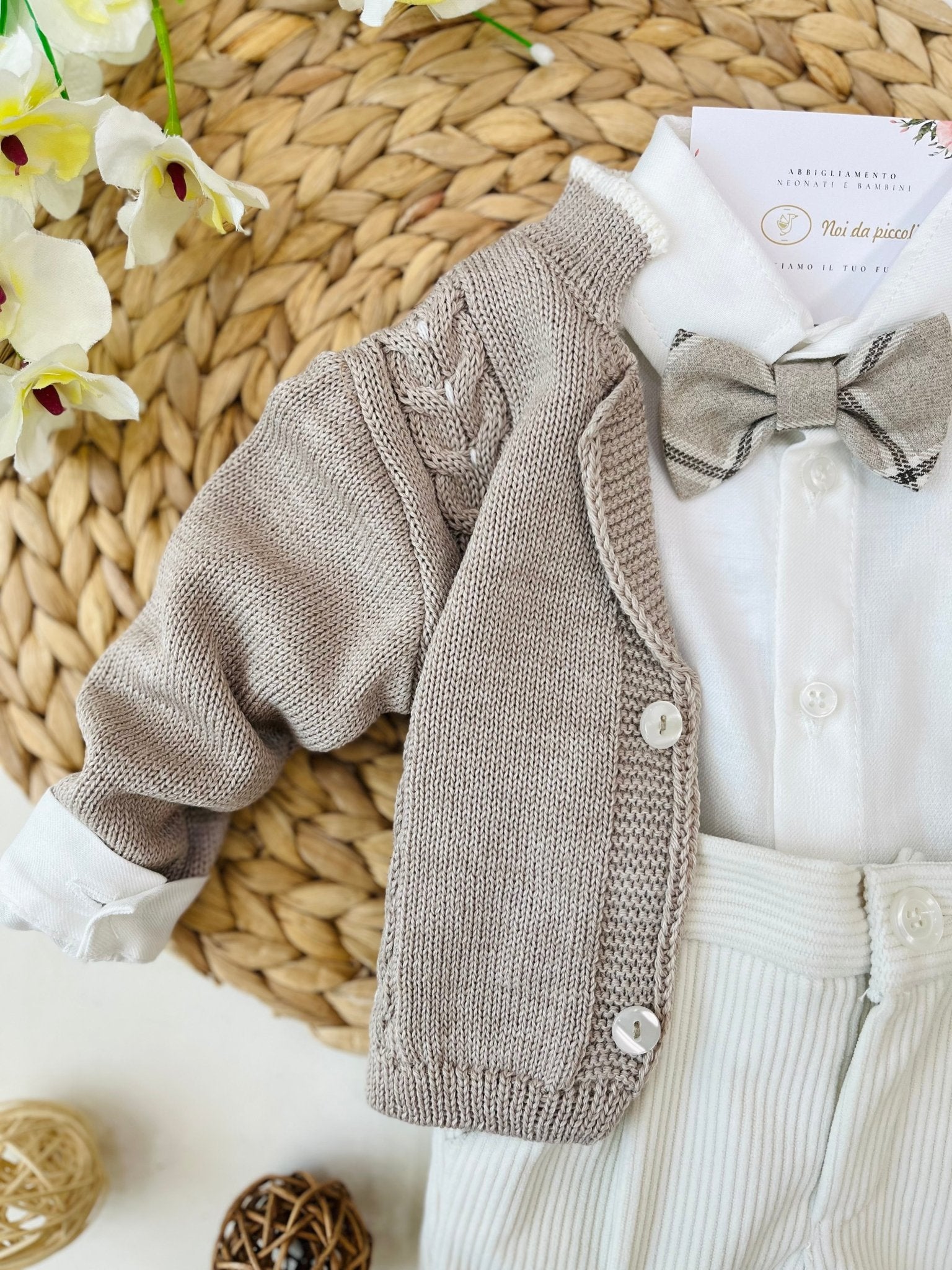 COMPLETO 3PZ CON GOLFINO BEIGE - Noi da piccoli