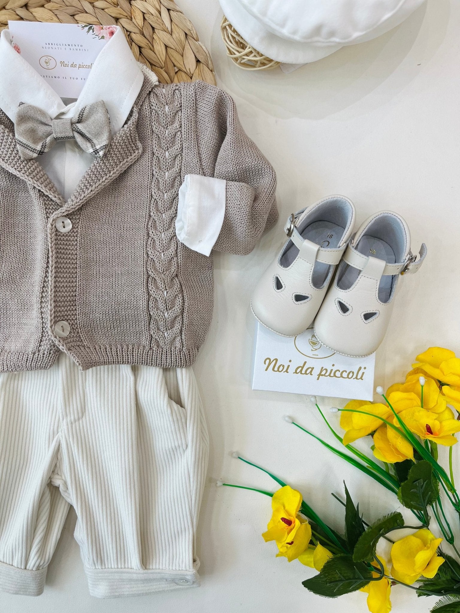 COMPLETO 3PZ CON GOLFINO BEIGE - Noi da piccoli