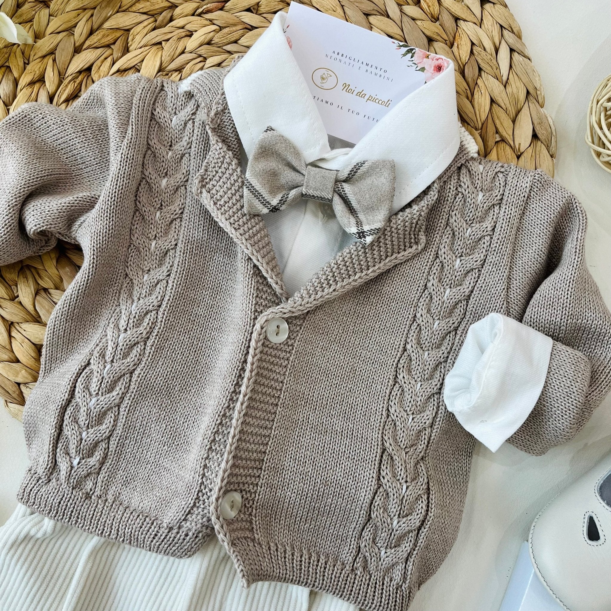 COMPLETO 3PZ CON GOLFINO BEIGE - Noi da piccoli