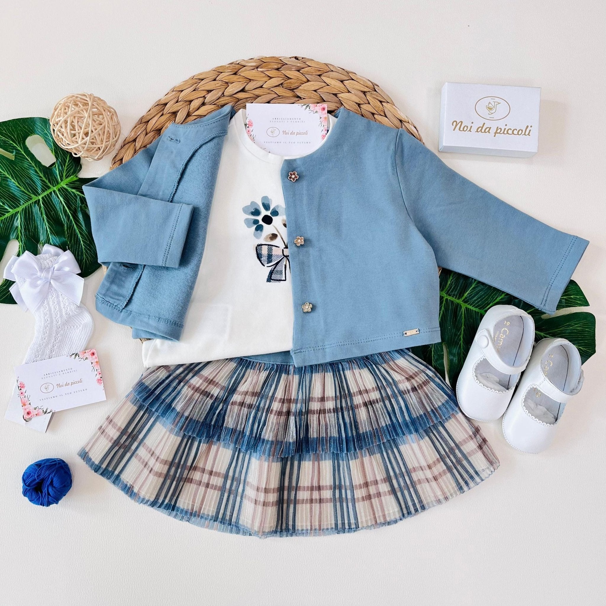 COMPLETO 3PZ IN FELPA CIELO - Noi da piccoli